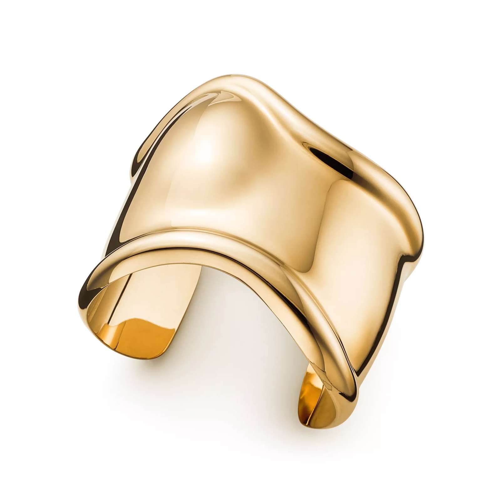 Medium Bone Cuff in Yellow Gold, 61 mm Wide