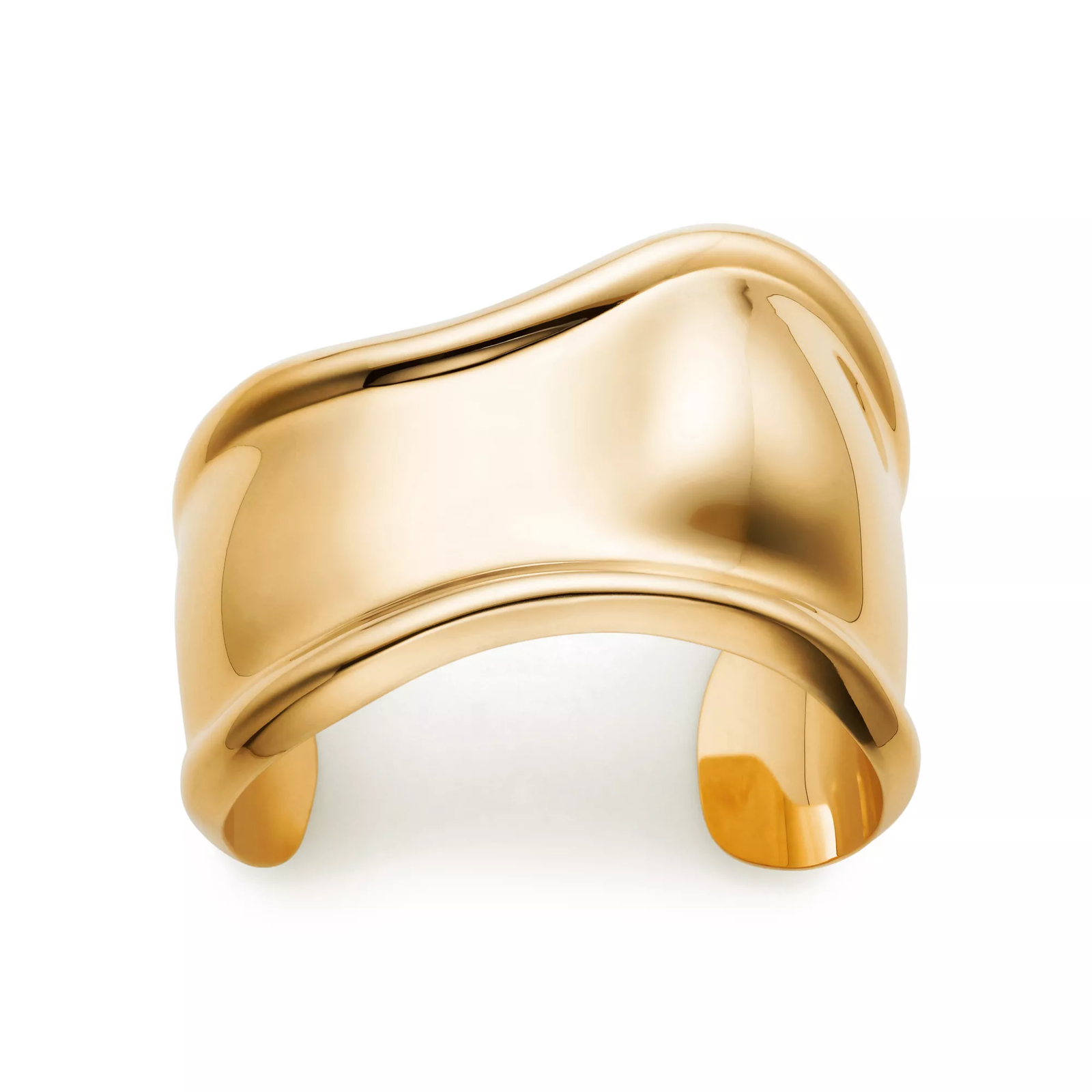 Small Bone Cuff in Yellow Gold, 43 mm Wide