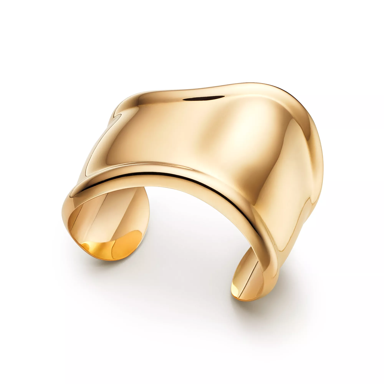 Small Bone Cuff in Yellow Gold, 43 mm Wide