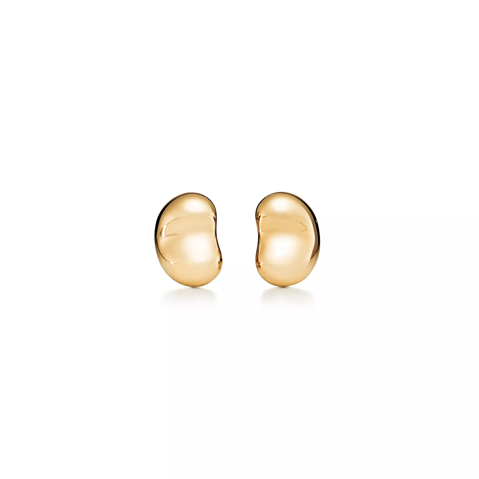 Bean design Earrings in Yellow Gold, 9 mm