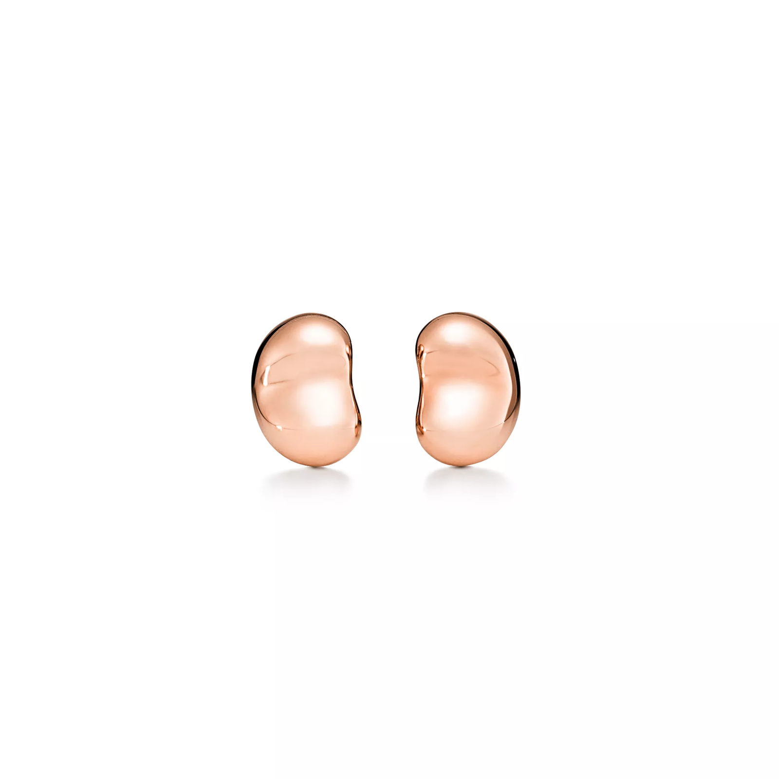 Bean design Earrings in Rose Gold, 9 mm