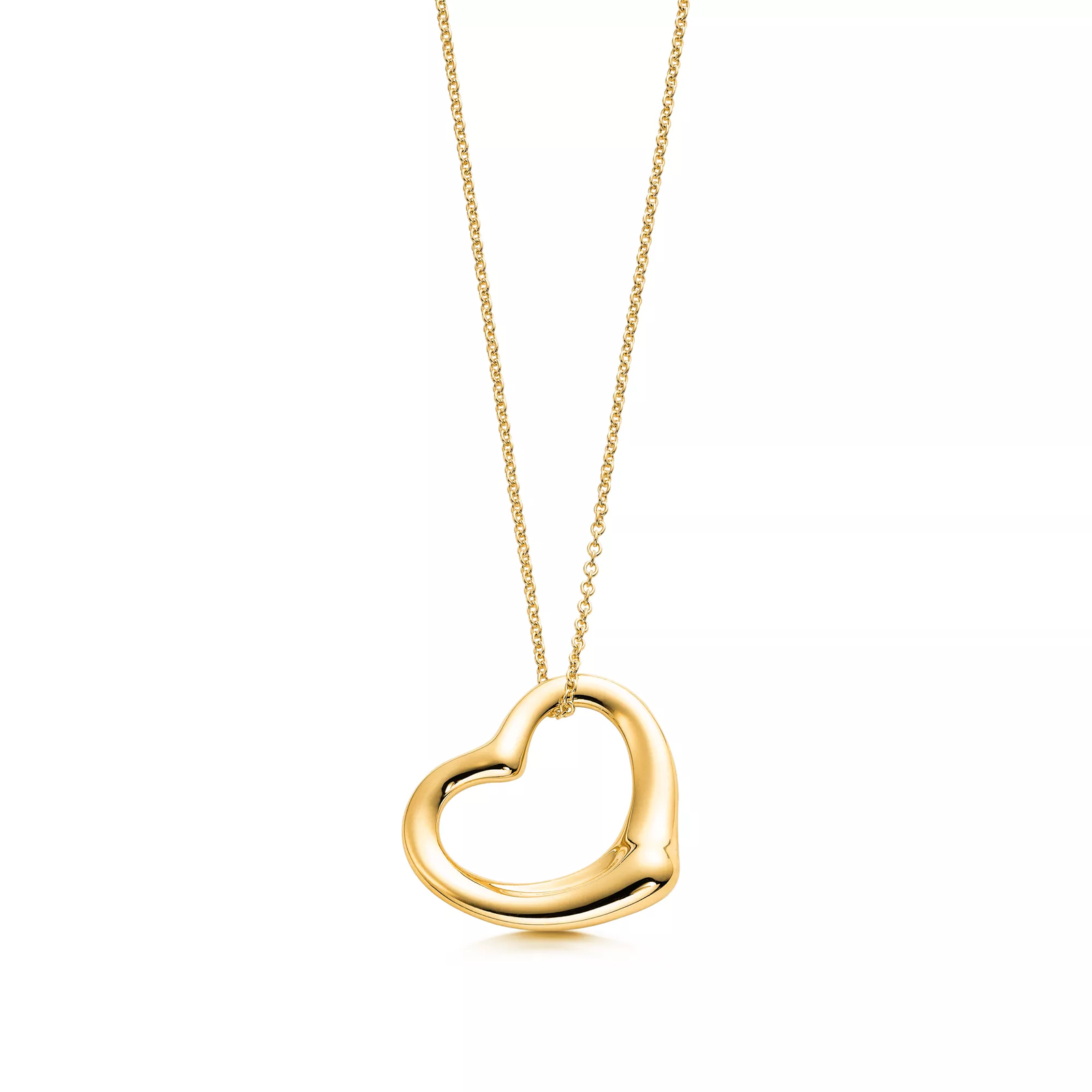 Open Heart Pendant in Yellow Gold