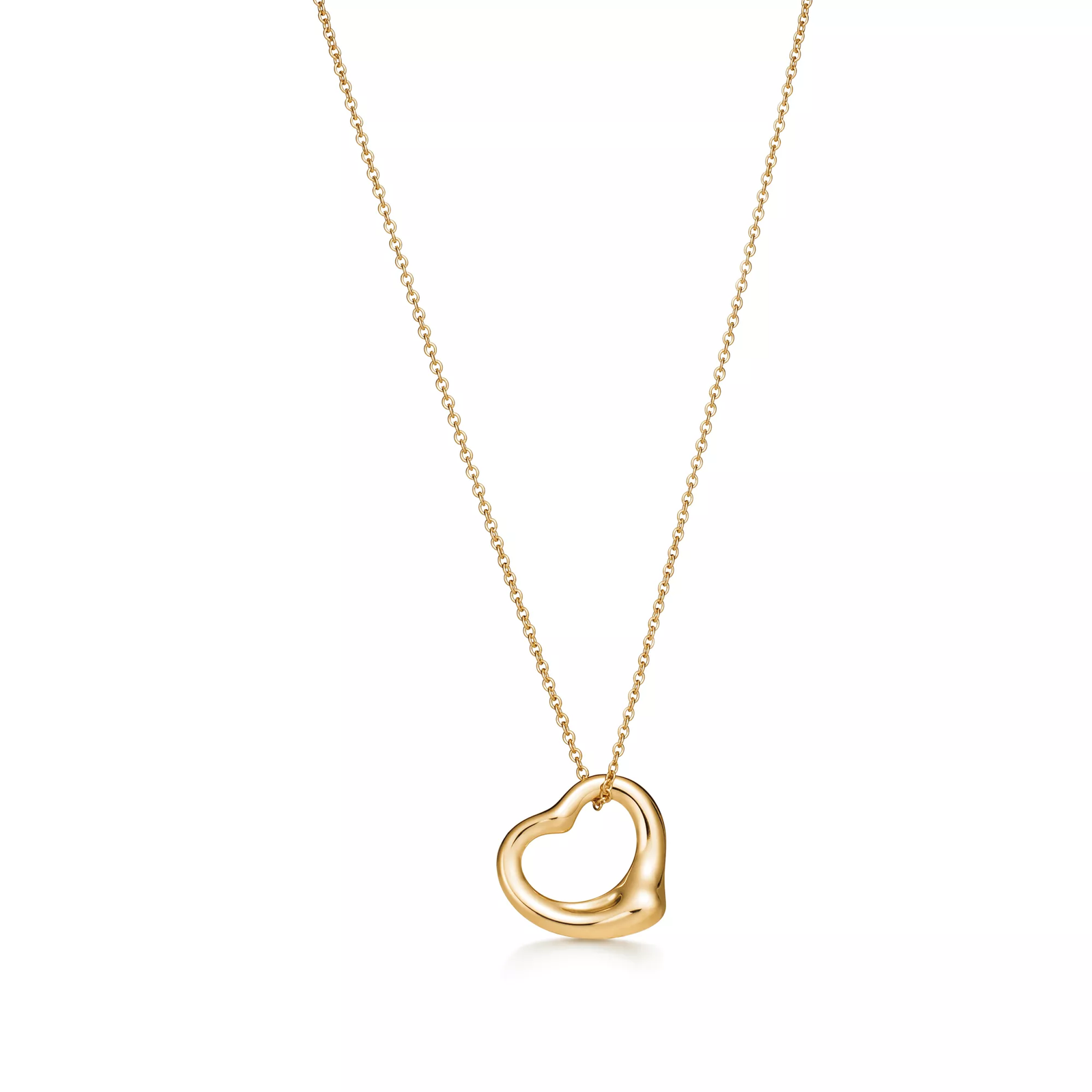 Open Heart Pendant in Yellow Gold