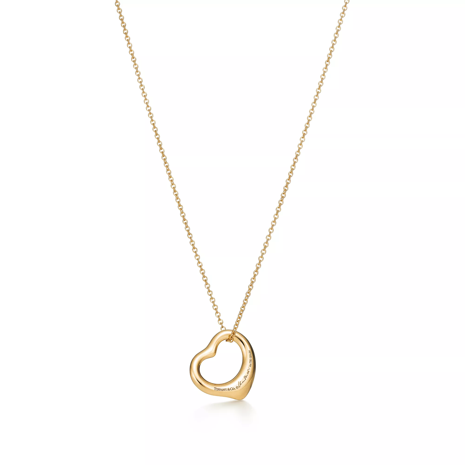 Open Heart Pendant in Yellow Gold