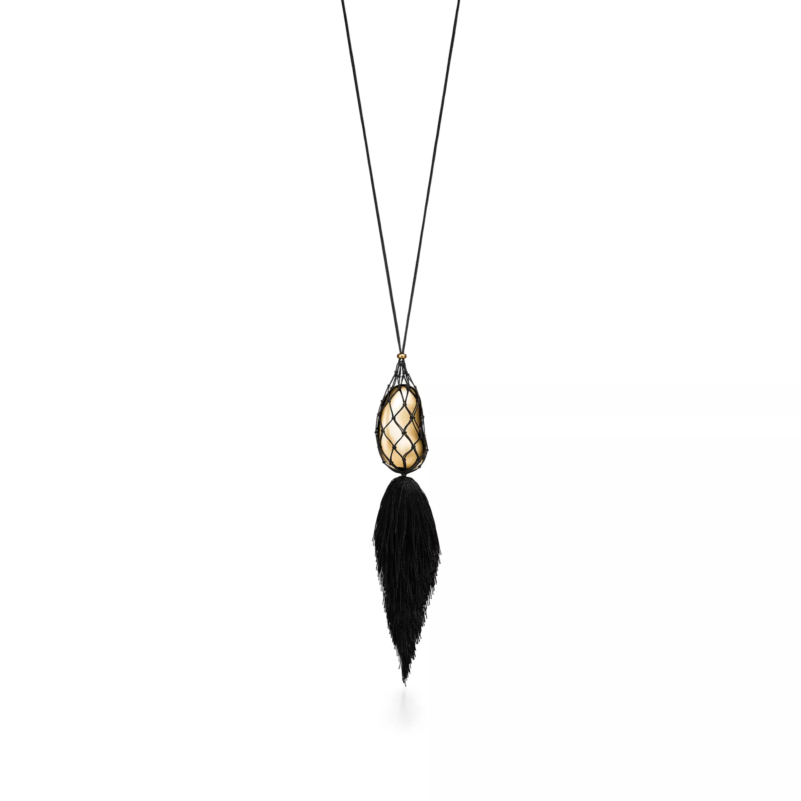 Bean design Pendant in Yellow Gold, 29 x 50 mm