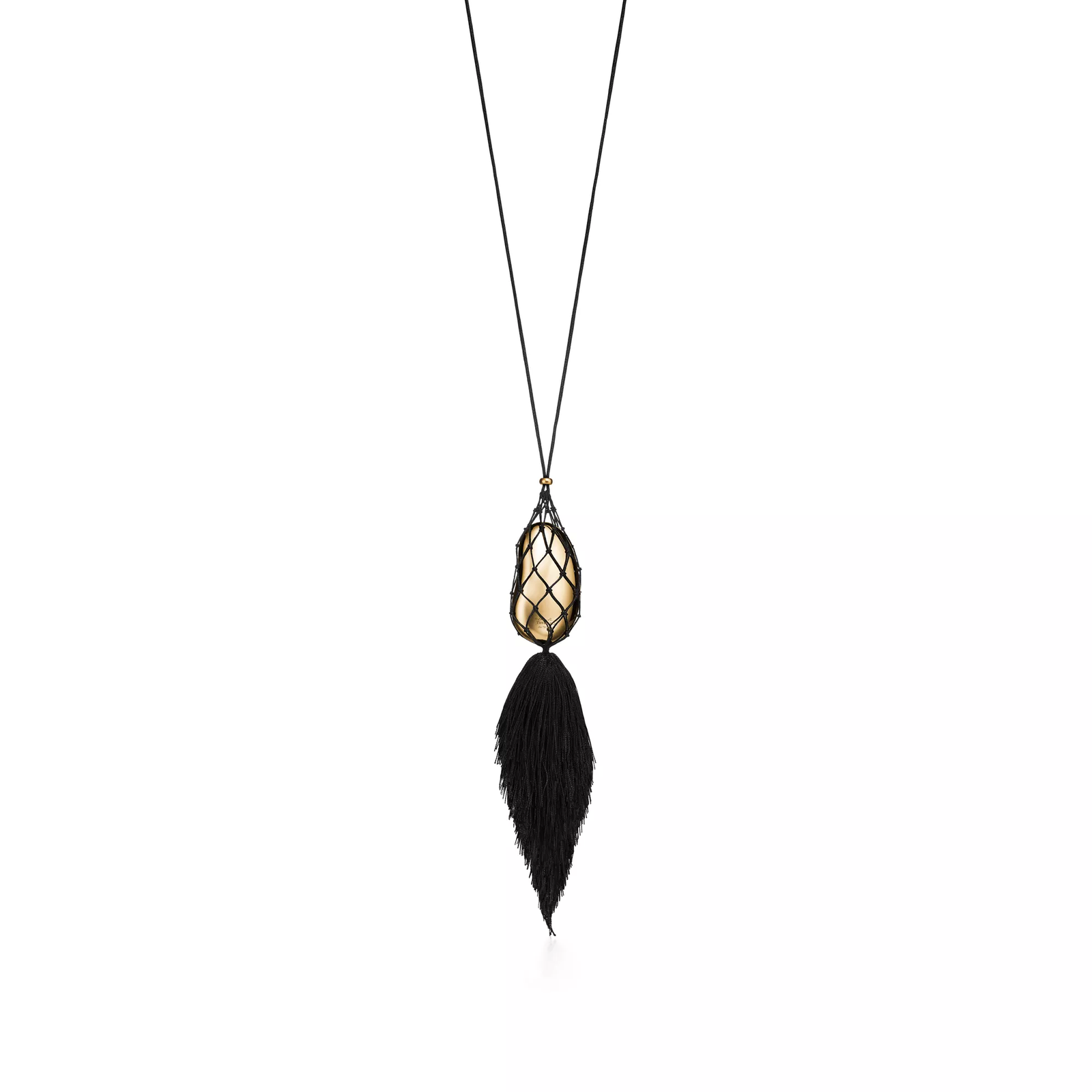 Bean design Pendant in Yellow Gold, 29 x 50 mm