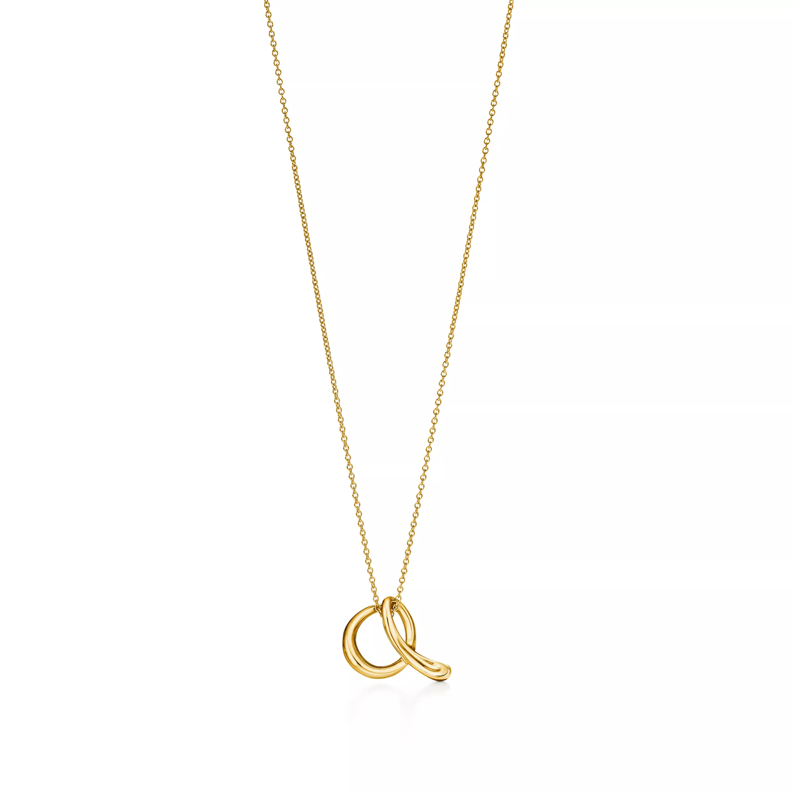 Small Alphabet Pendant in Yellow Gold