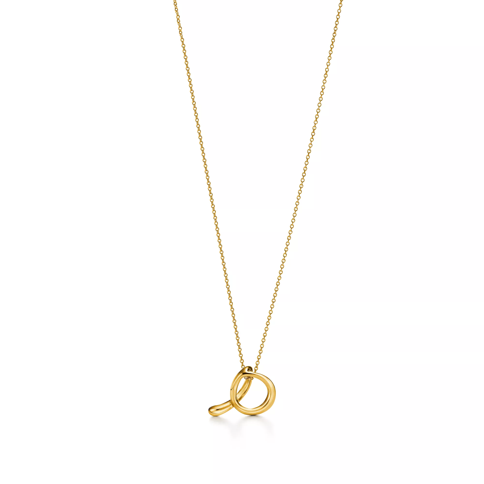 Small Alphabet Pendant in Yellow Gold