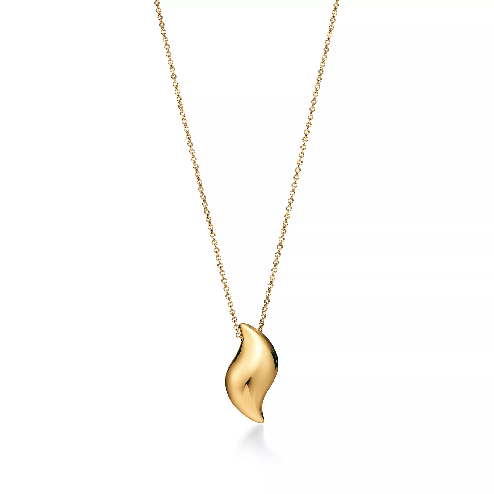 Feather Pendant in Yellow Gold