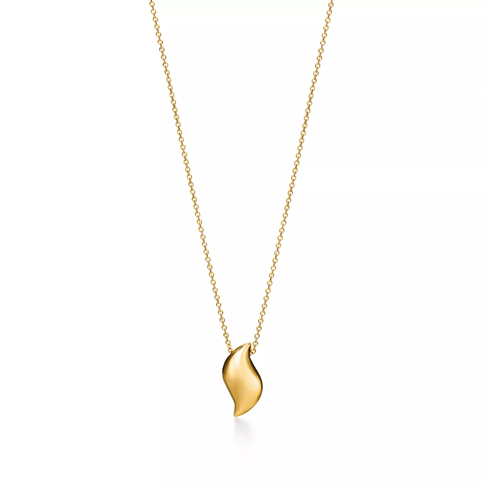 Feather Pendant in Yellow Gold