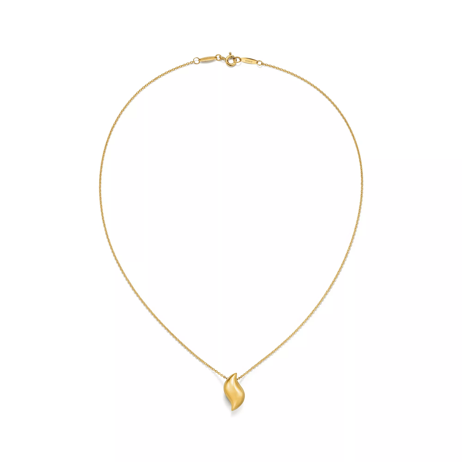 Feather Pendant in Yellow Gold