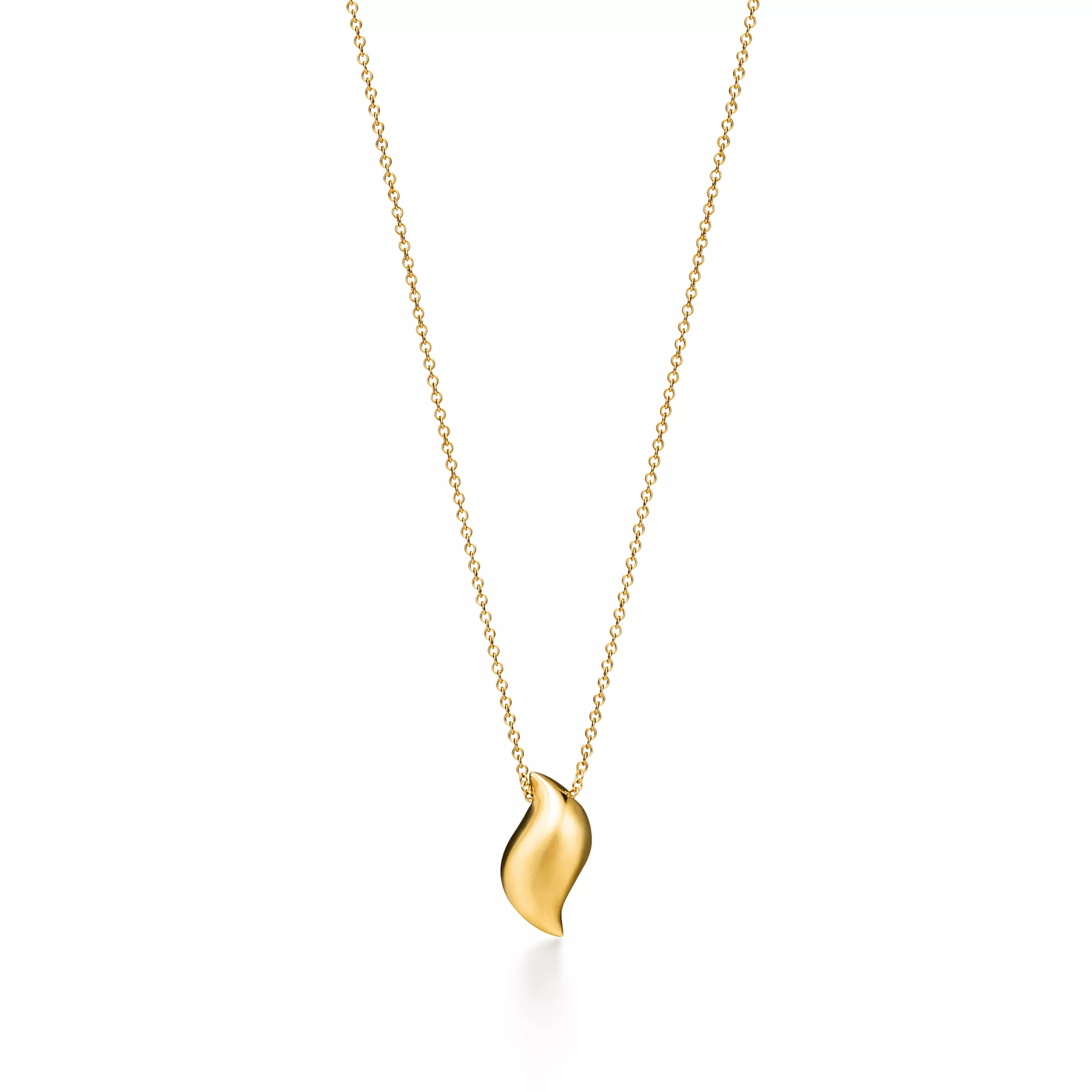 Feather Pendant in Yellow Gold