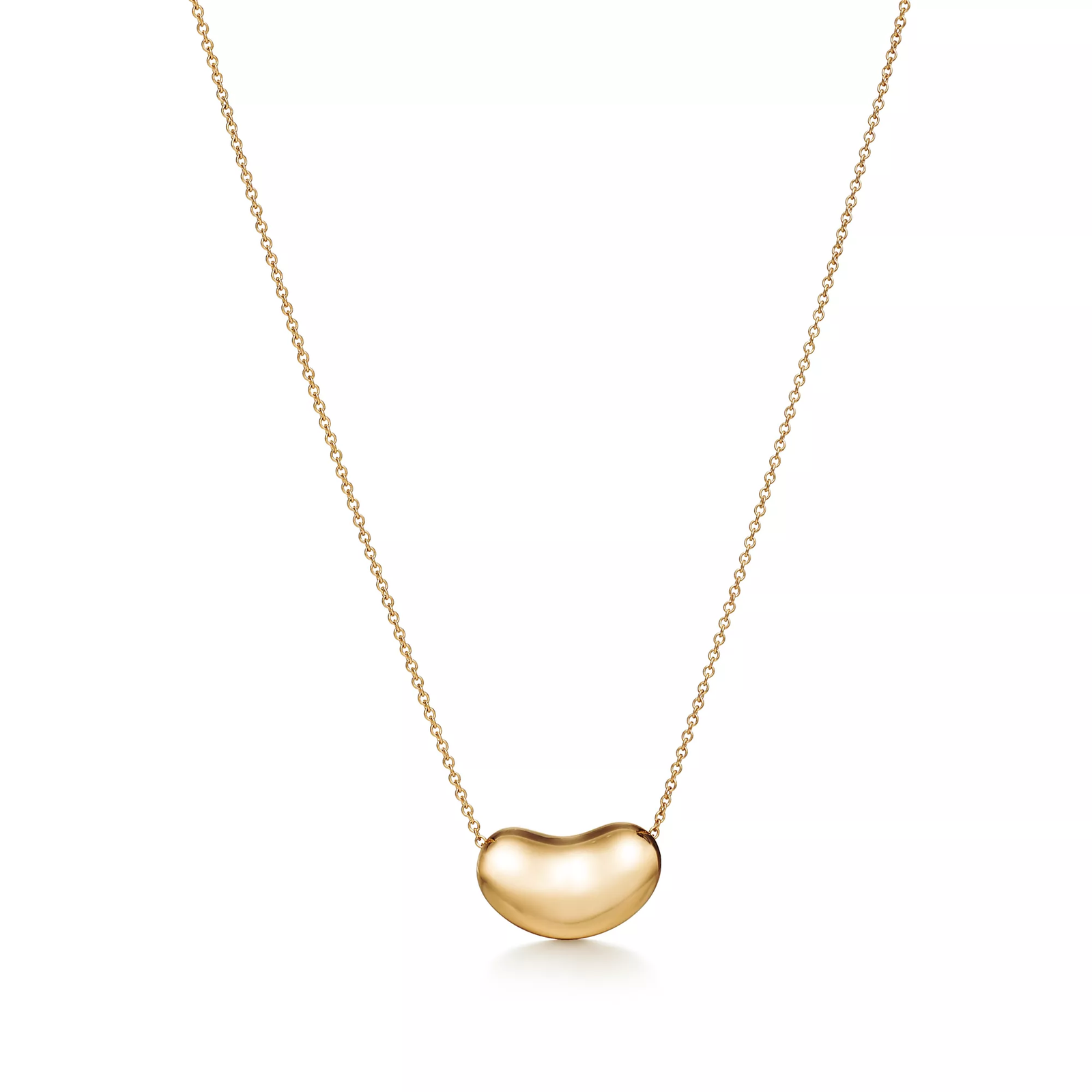 Bean design Pendant in Yellow Gold, 18 mm