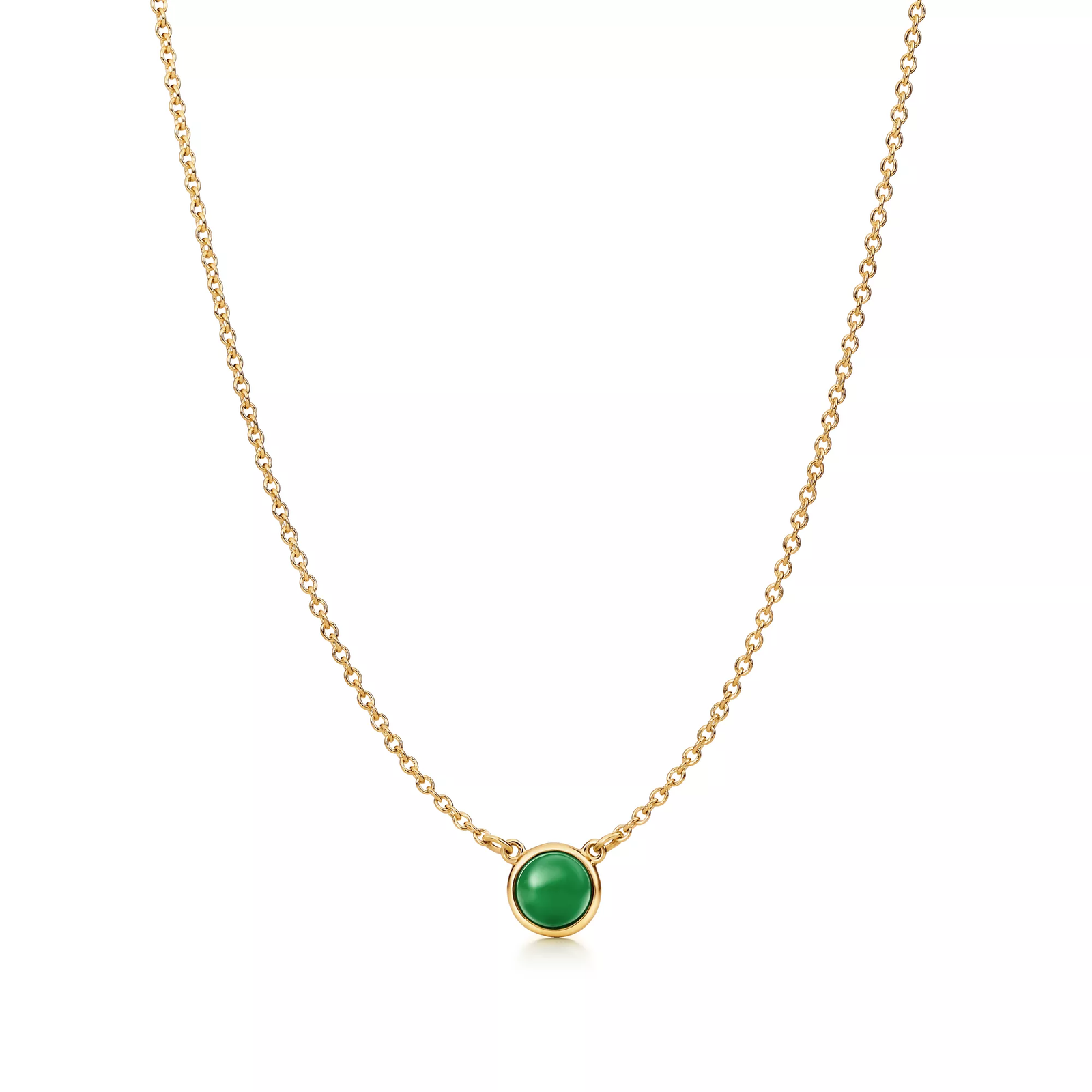 Color by the Yard Pendant  in Yellow Gold with Green Nephrite Jade