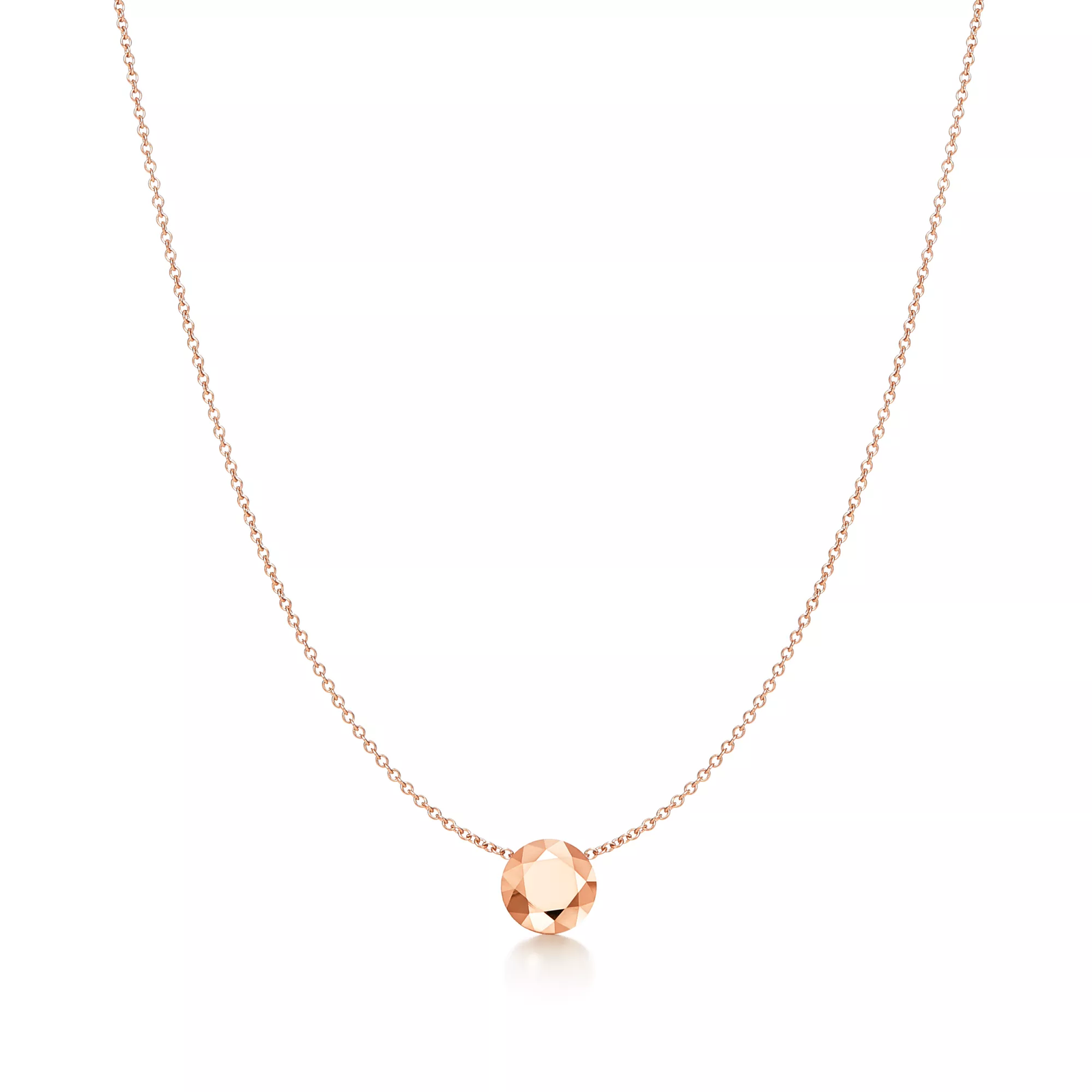 2 Carat Faceted Pendant in Rose Gold