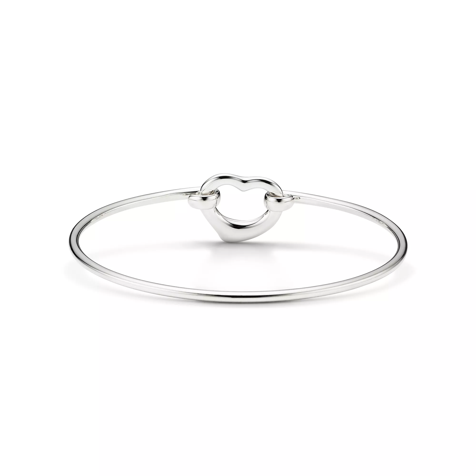 Open Heart Bangle in Sterling Silver, Medium