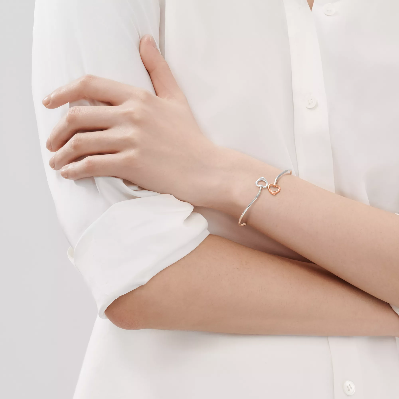 Double Open Heart Bangle