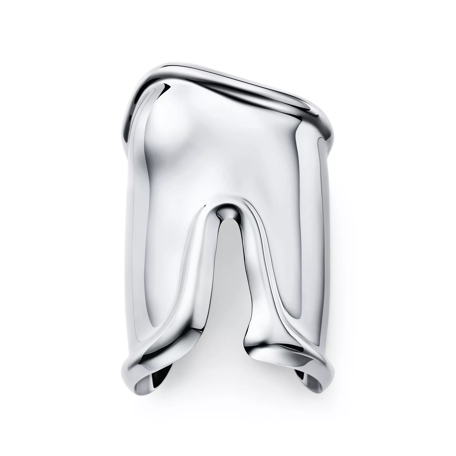 Large Bone Cuff in Sterling Silver, 95 mm Wide