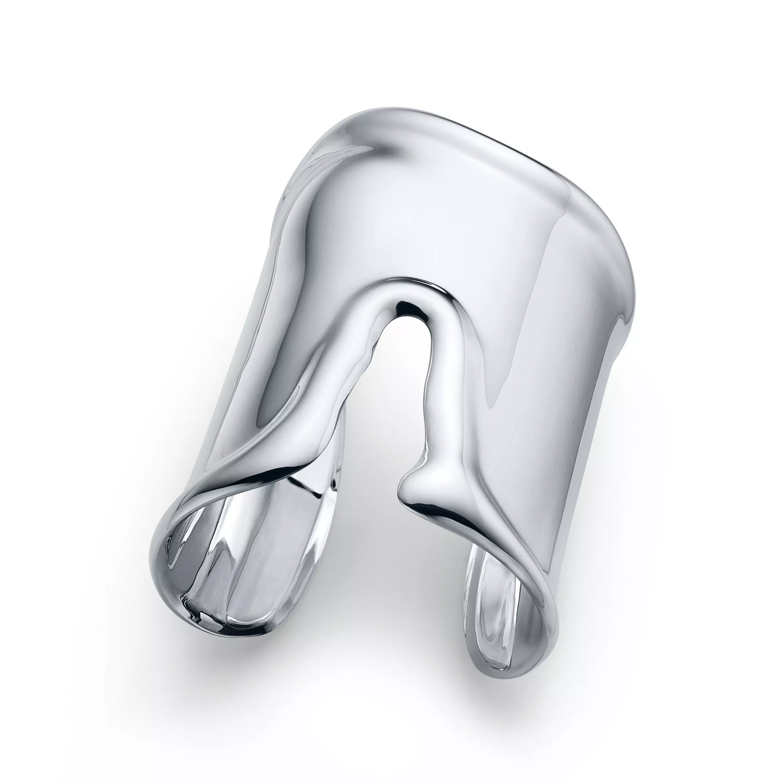 Large Bone Cuff in Sterling Silver, 95 mm Wide