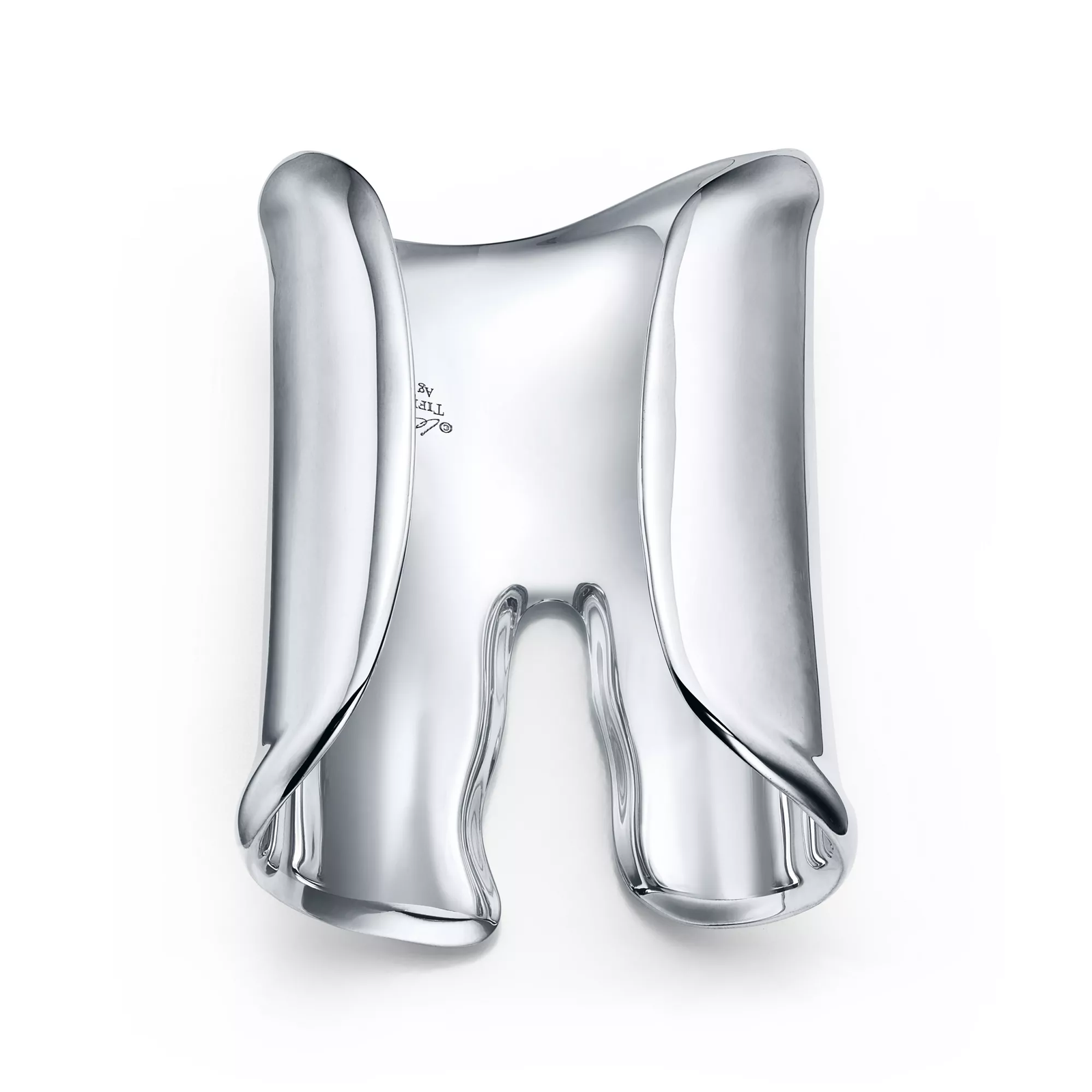 Large Bone Cuff in Sterling Silver, 95 mm Wide