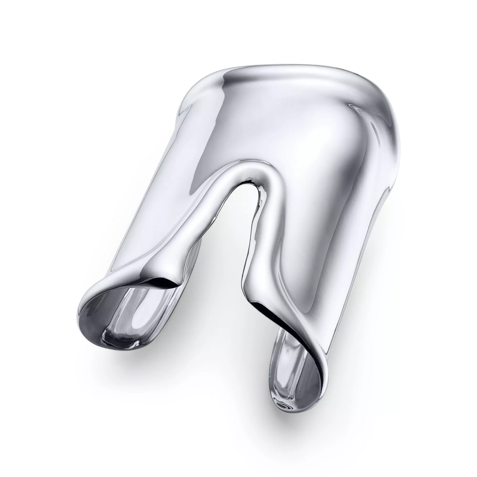 Large Bone Cuff in Sterling Silver, 95 mm Wide