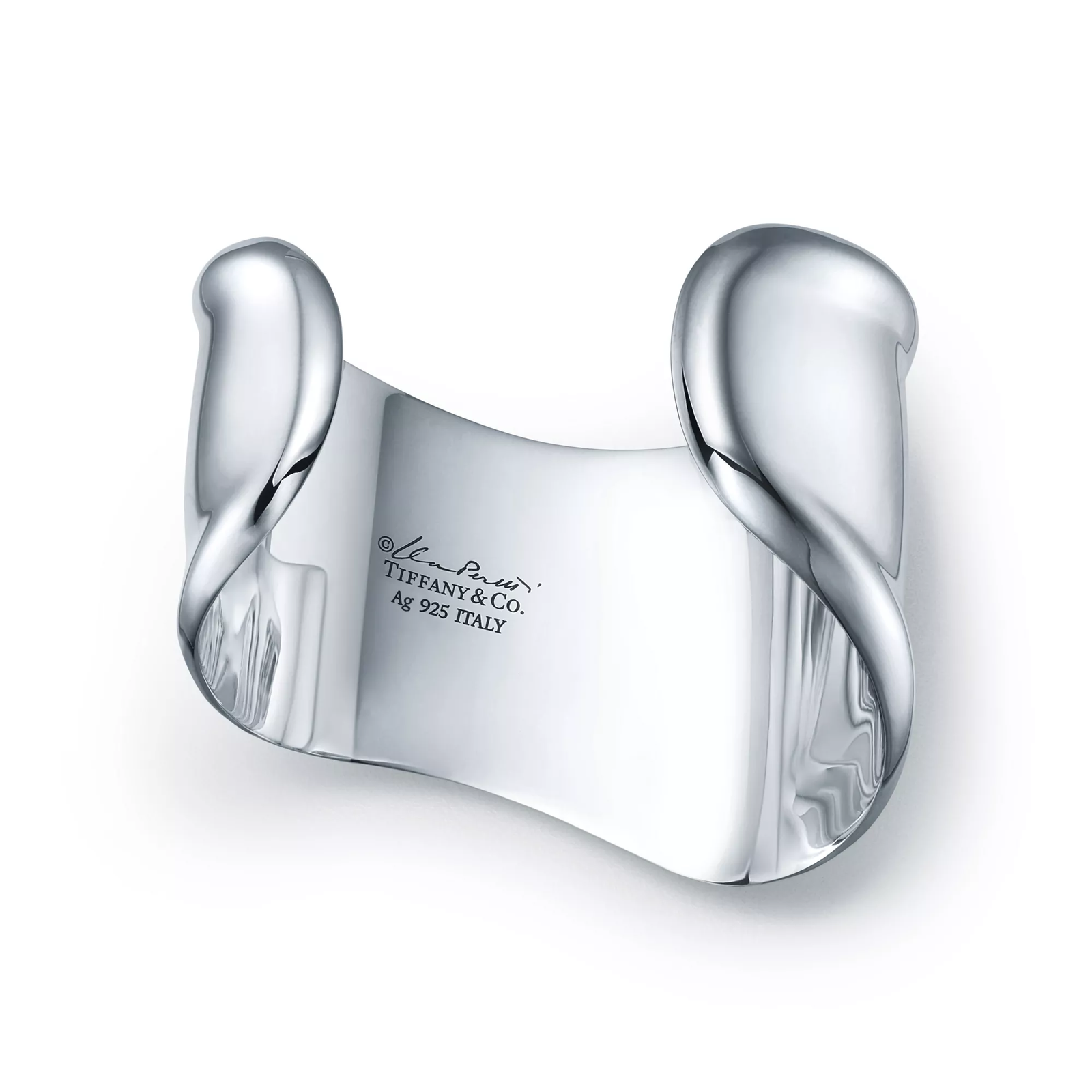 Small Bone Cuff in Sterling Silver, 43 mm Wide