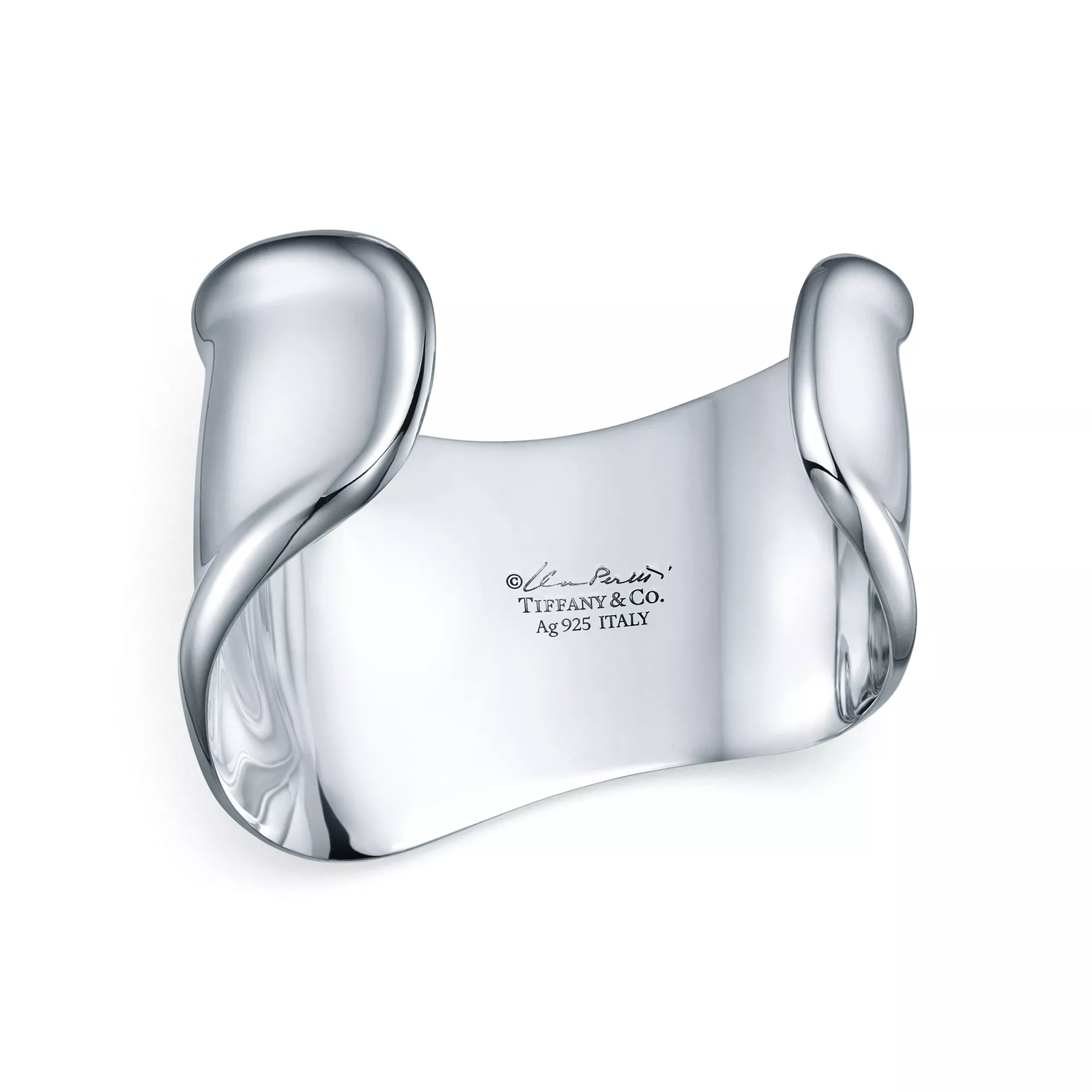 Small Bone Cuff in Sterling Silver, 43 mm Wide