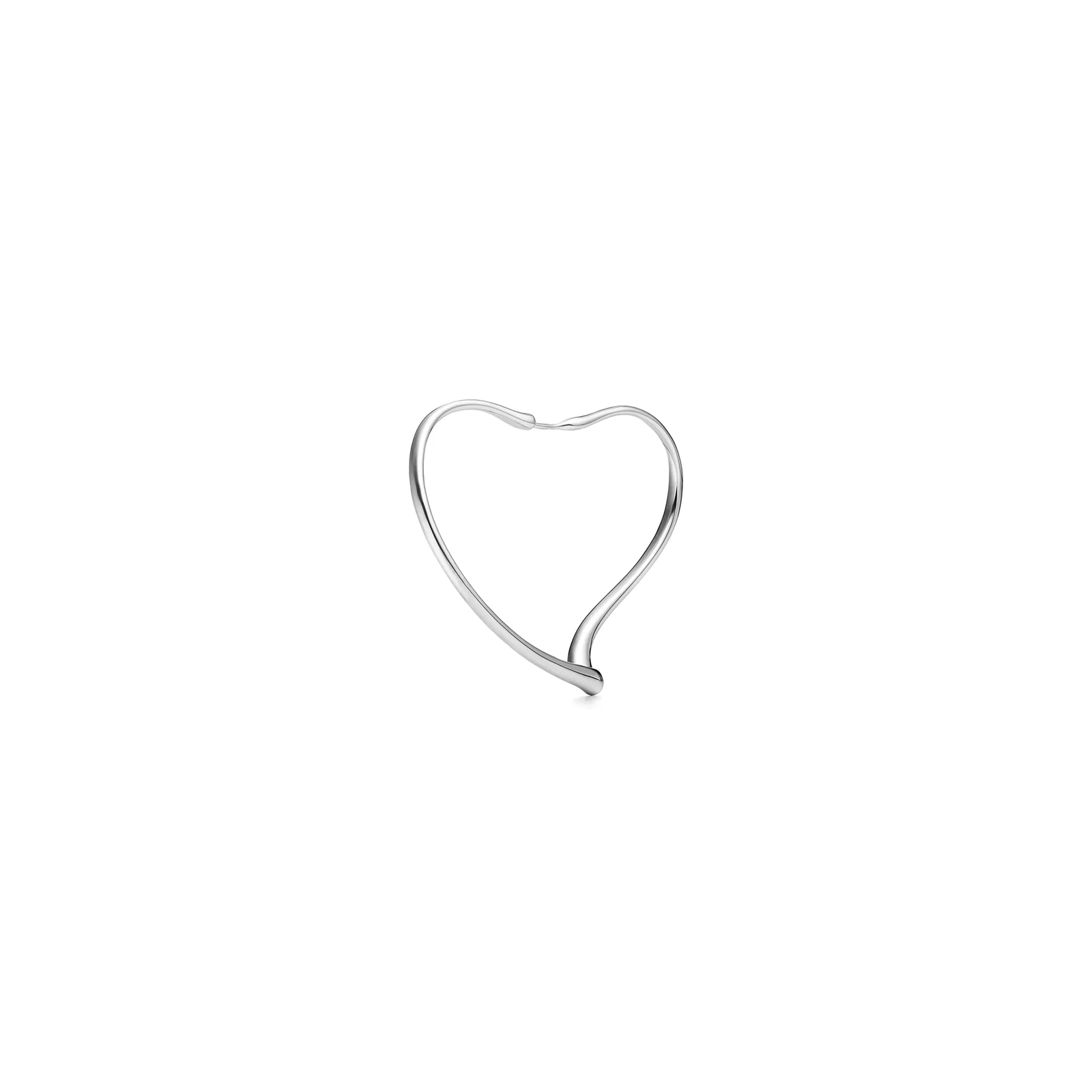 Open Heart Hoop Earrings in Sterling Silver