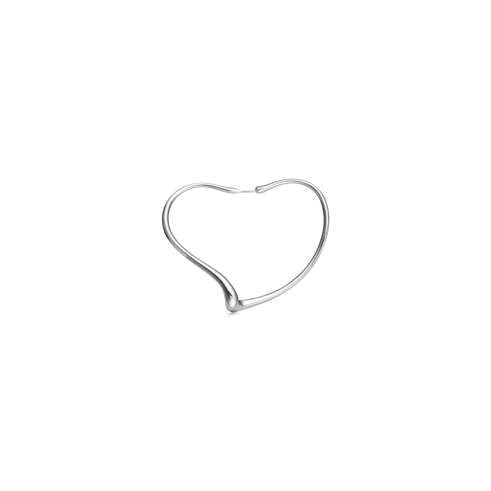 Open Heart Hoop Earrings in Sterling Silver