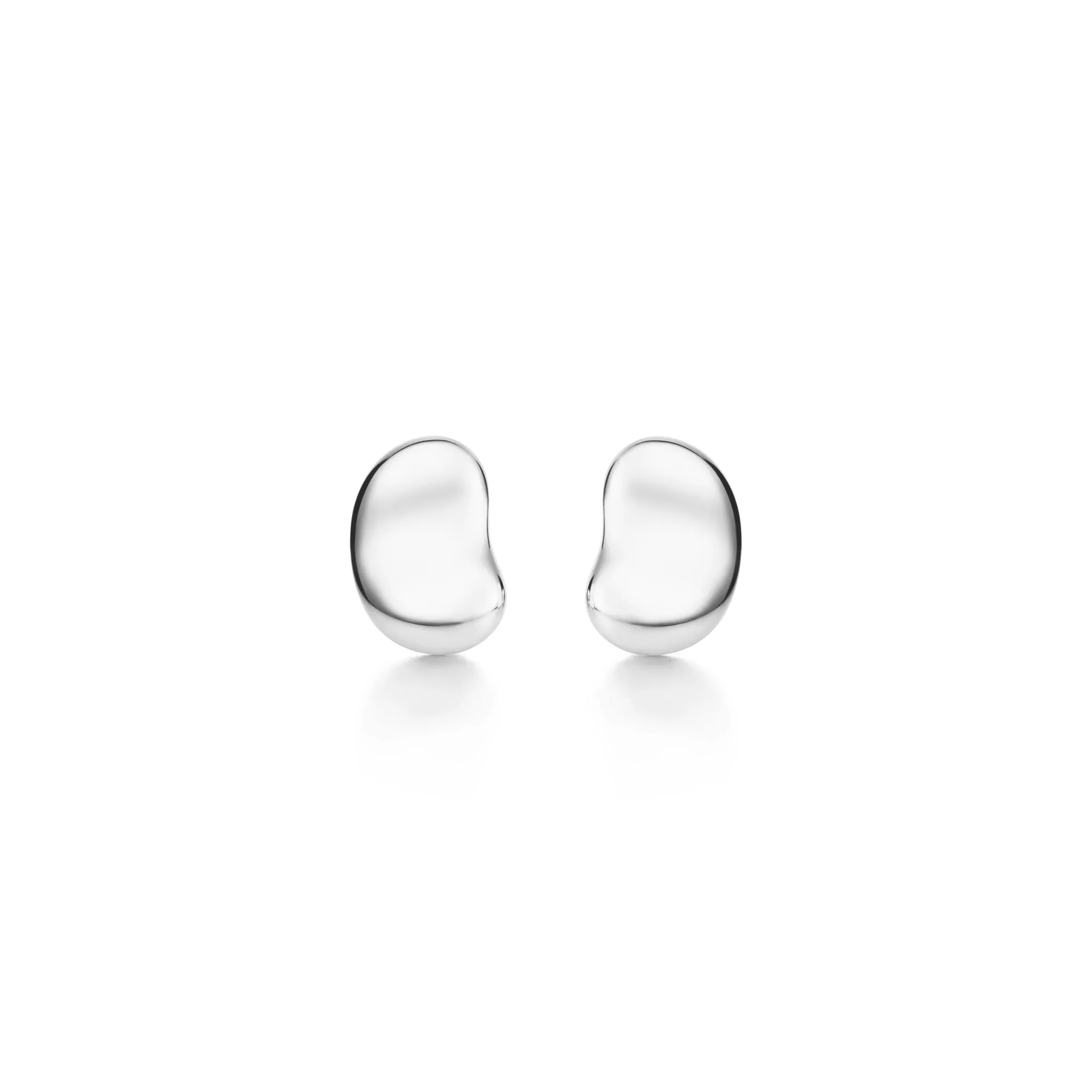 Bean design Earrings in Sterling Silver, 9 mm