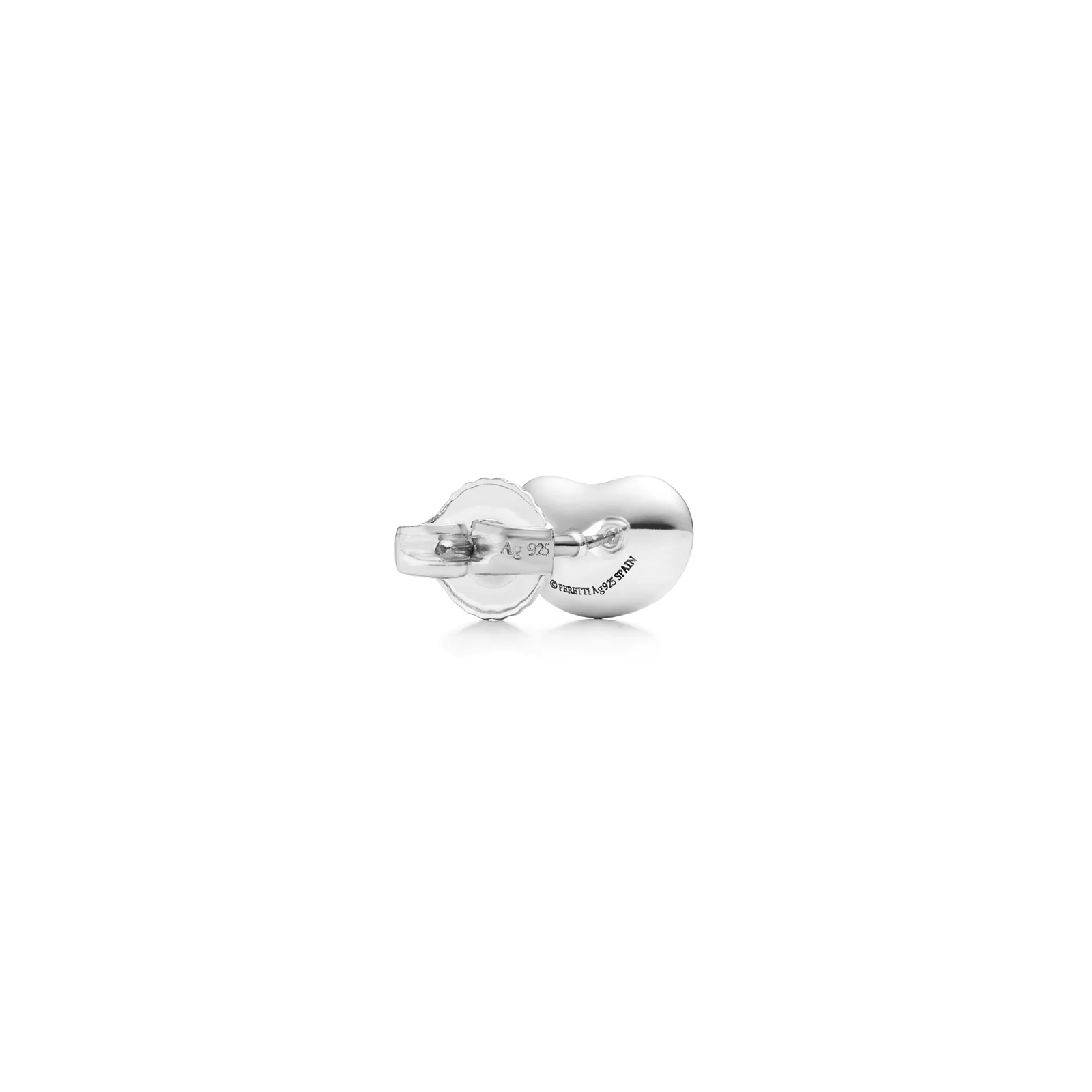 Bean design Earrings in Sterling Silver, 9 mm