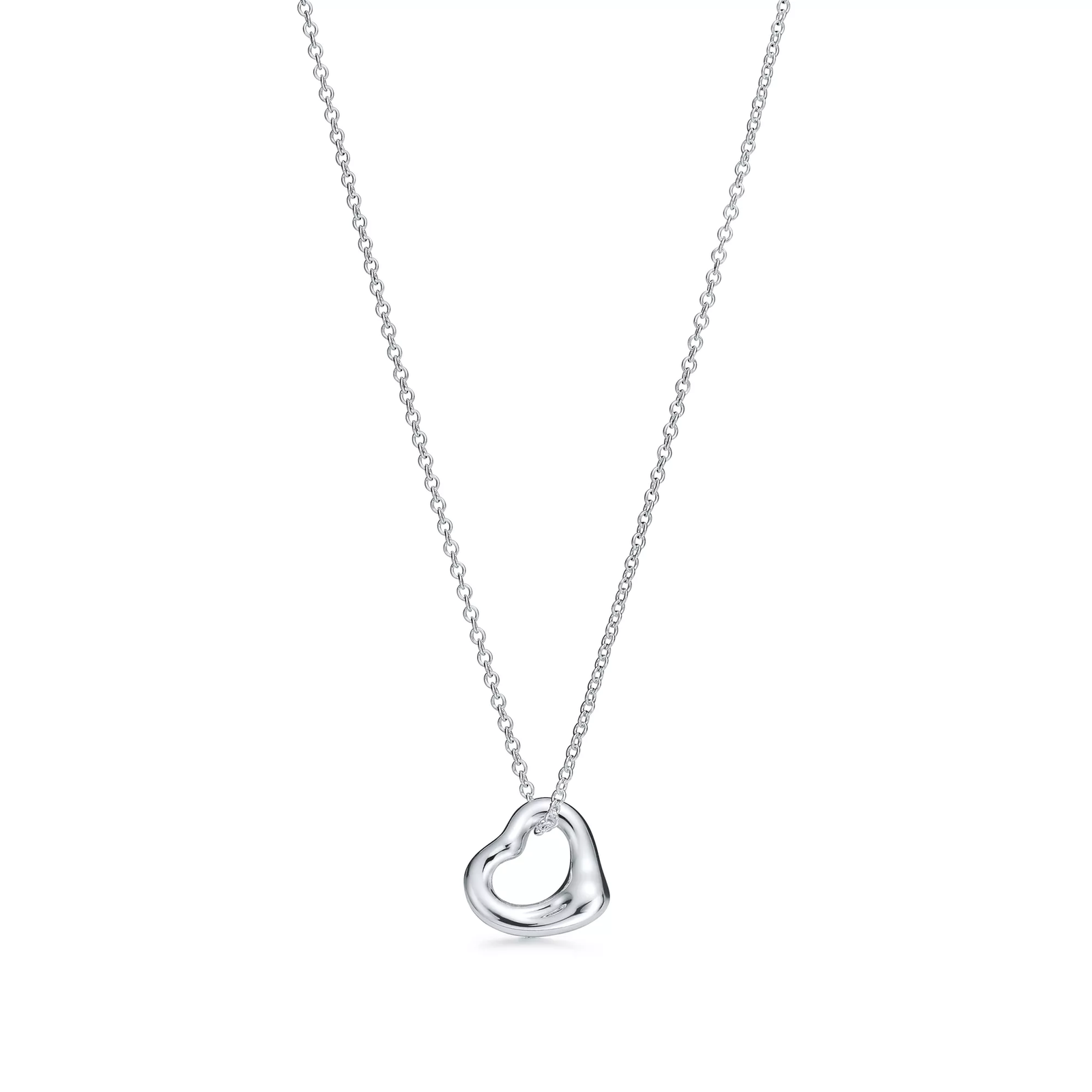 Open Heart Pendant in Silver, 11 mm