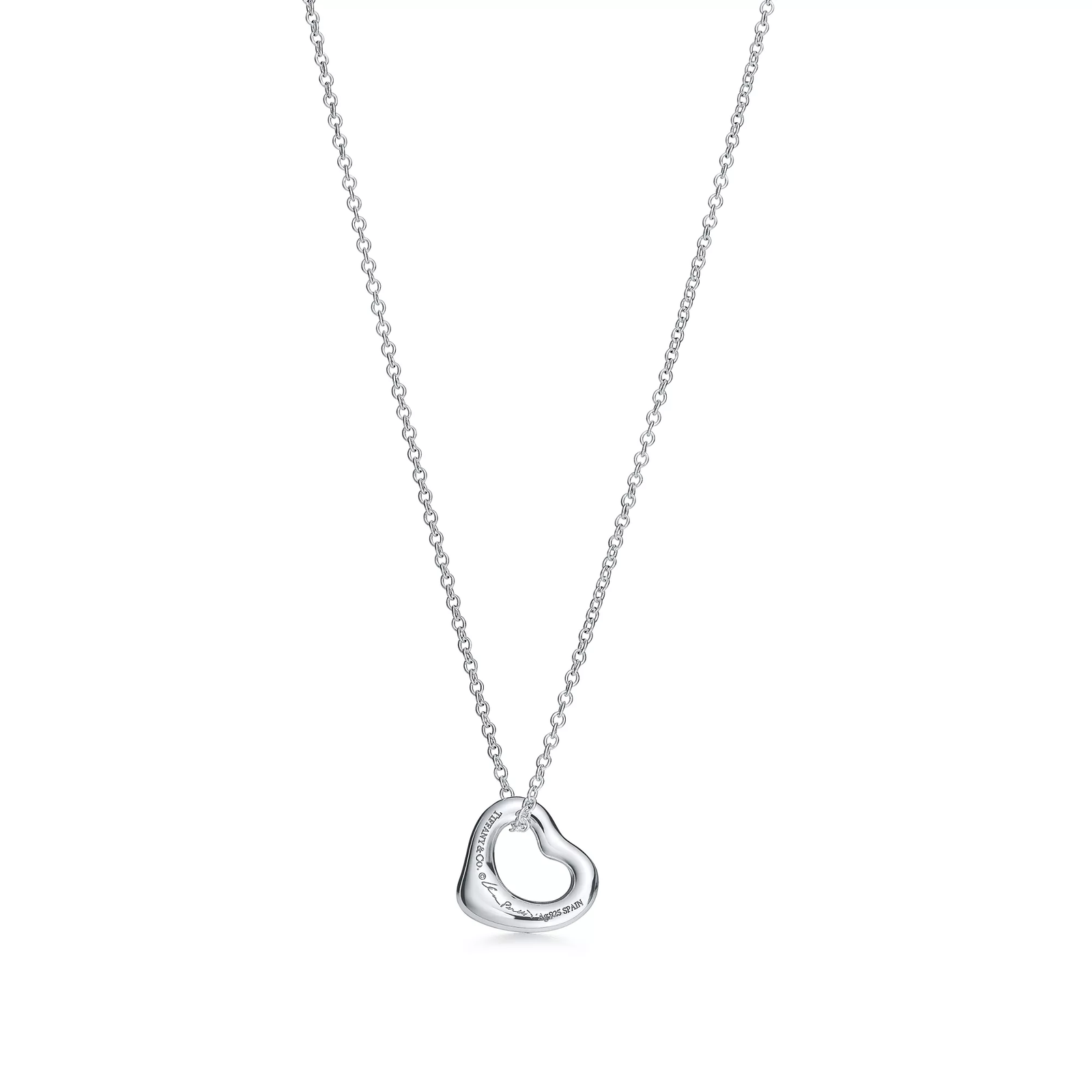 Open Heart Pendant in Silver, 11 mm