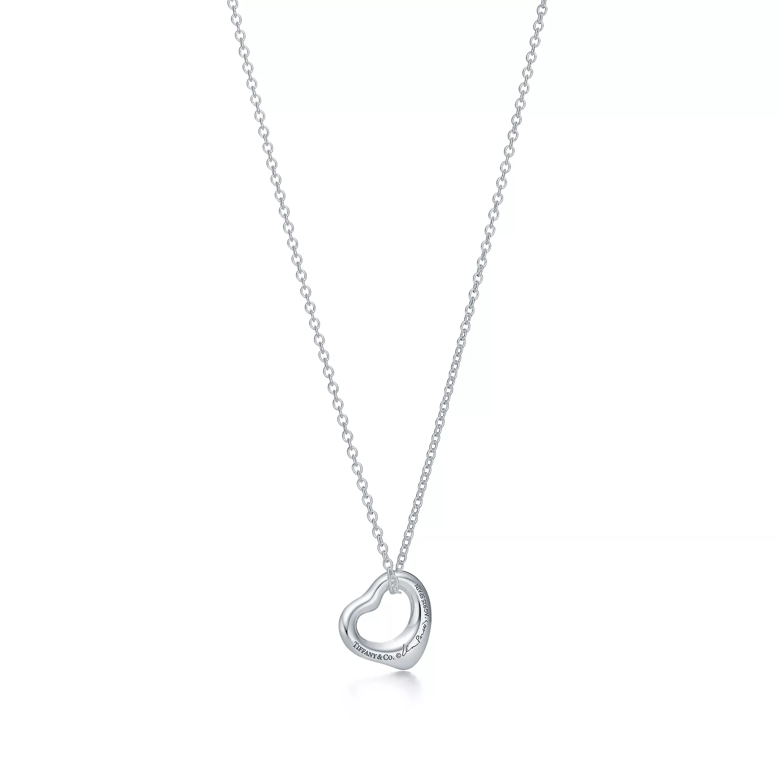 Open Heart Pendant in Silver, 11 mm