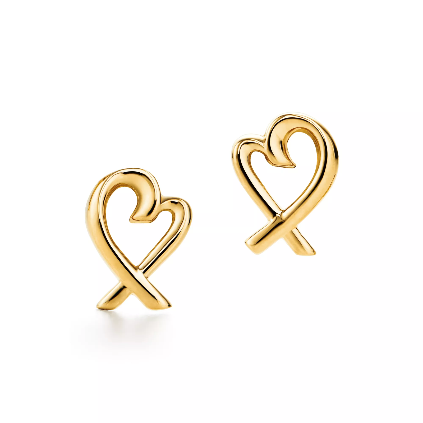 Loving Heart Mini Stud Earrings  in Yellow Gold