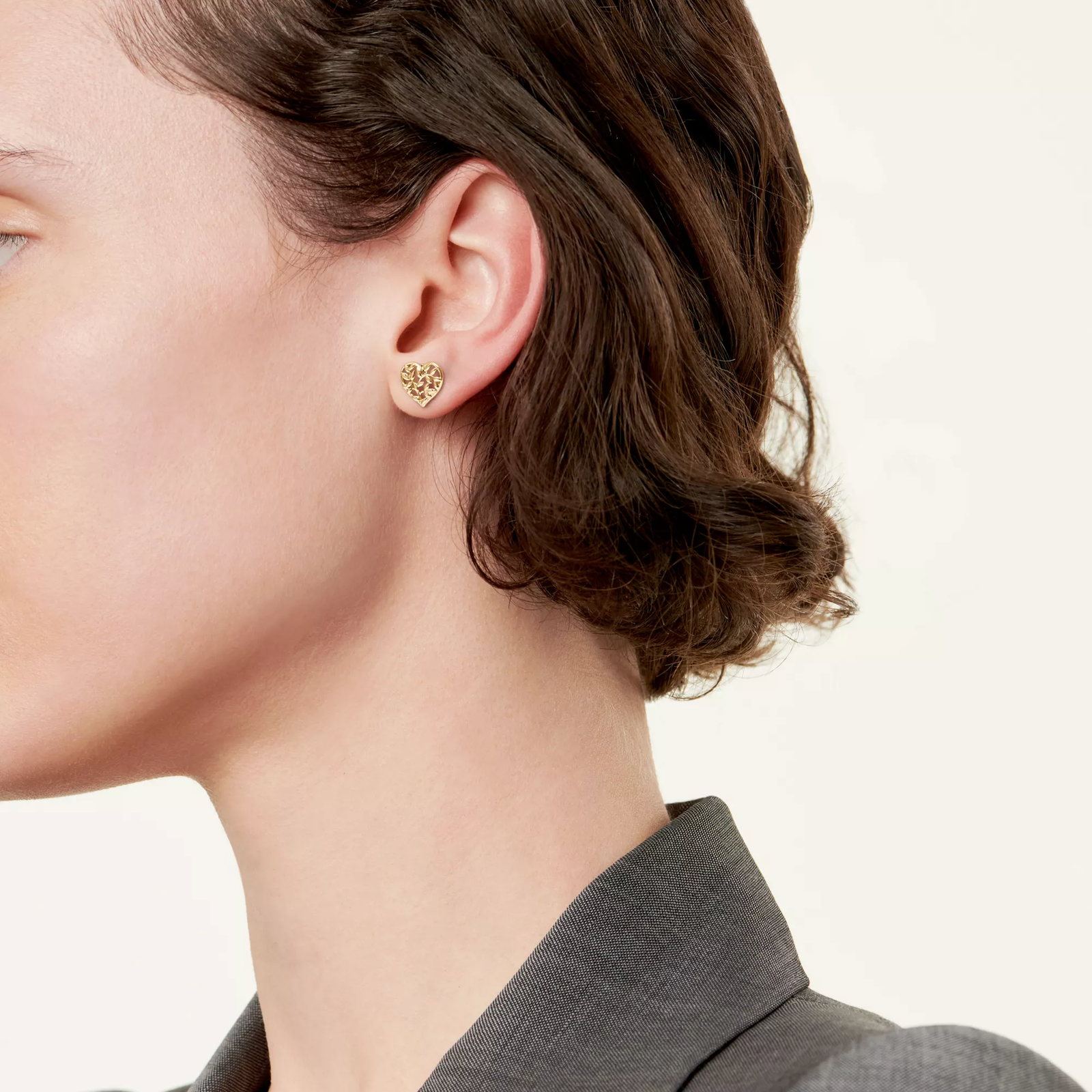 Olive Leaf Heart Earrings