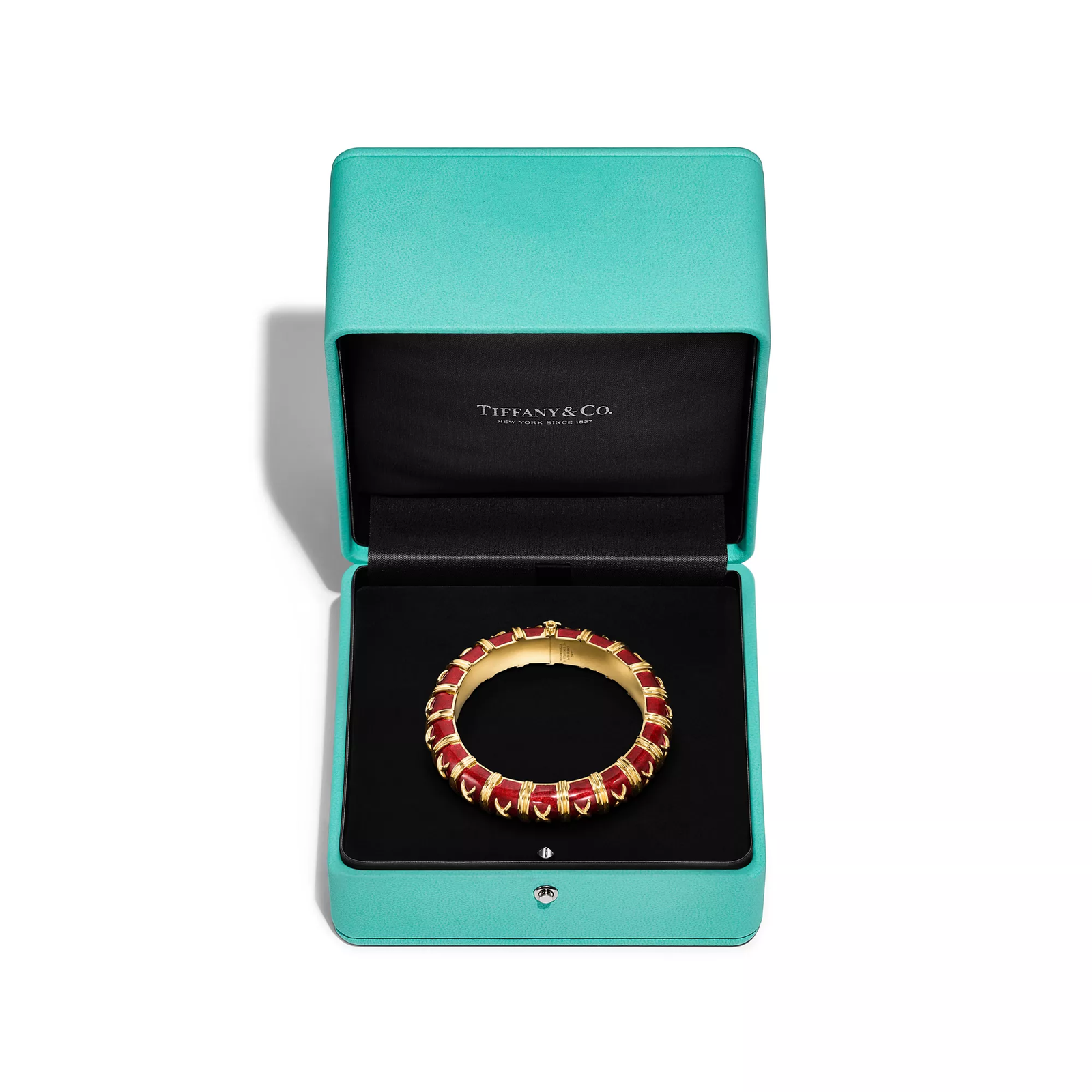 Bracelet in Yellow Gold with Red Enamel