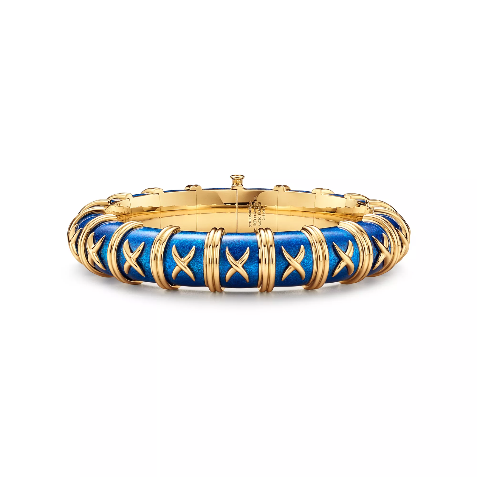 Bracelet in Yellow Gold with Light Blue Enamel