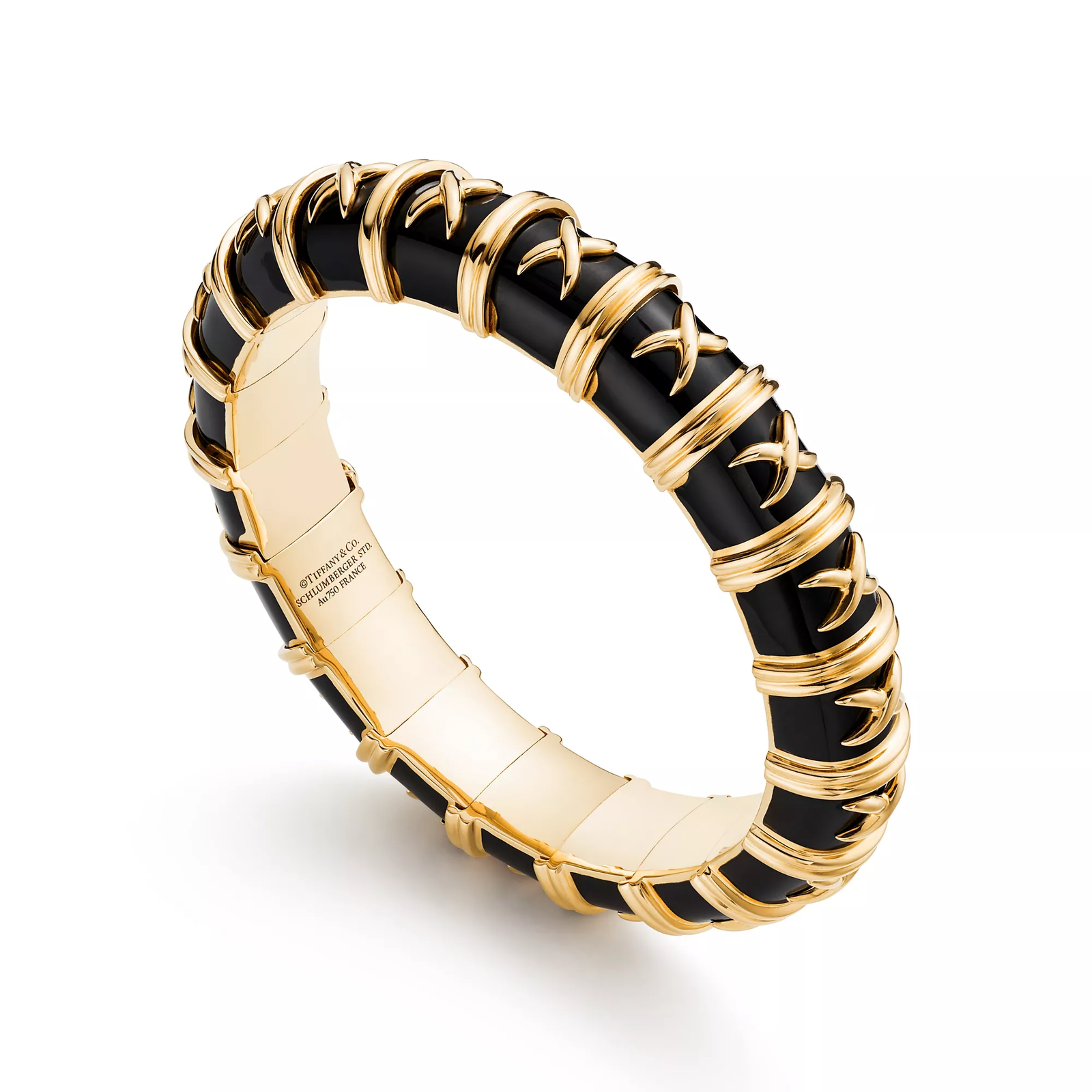 Bracelet in Yellow Gold with Black Enamel