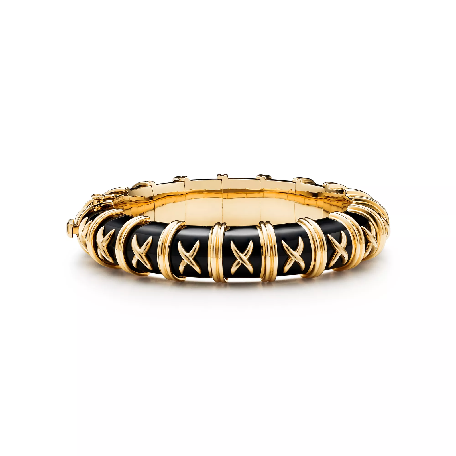 Bracelet in Yellow Gold with Black Enamel
