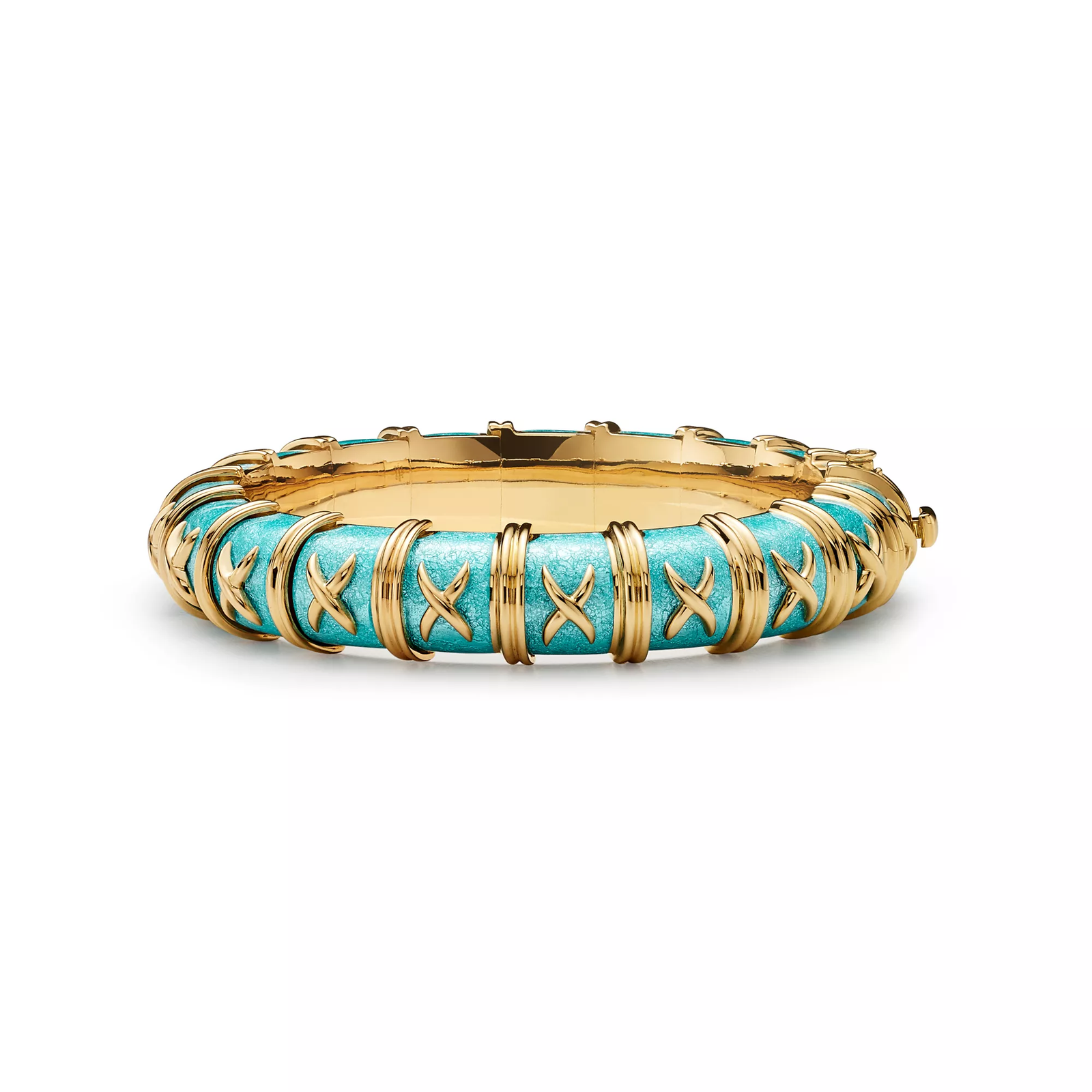 Bracelet in Yellow Gold with Azure Blue Enamel