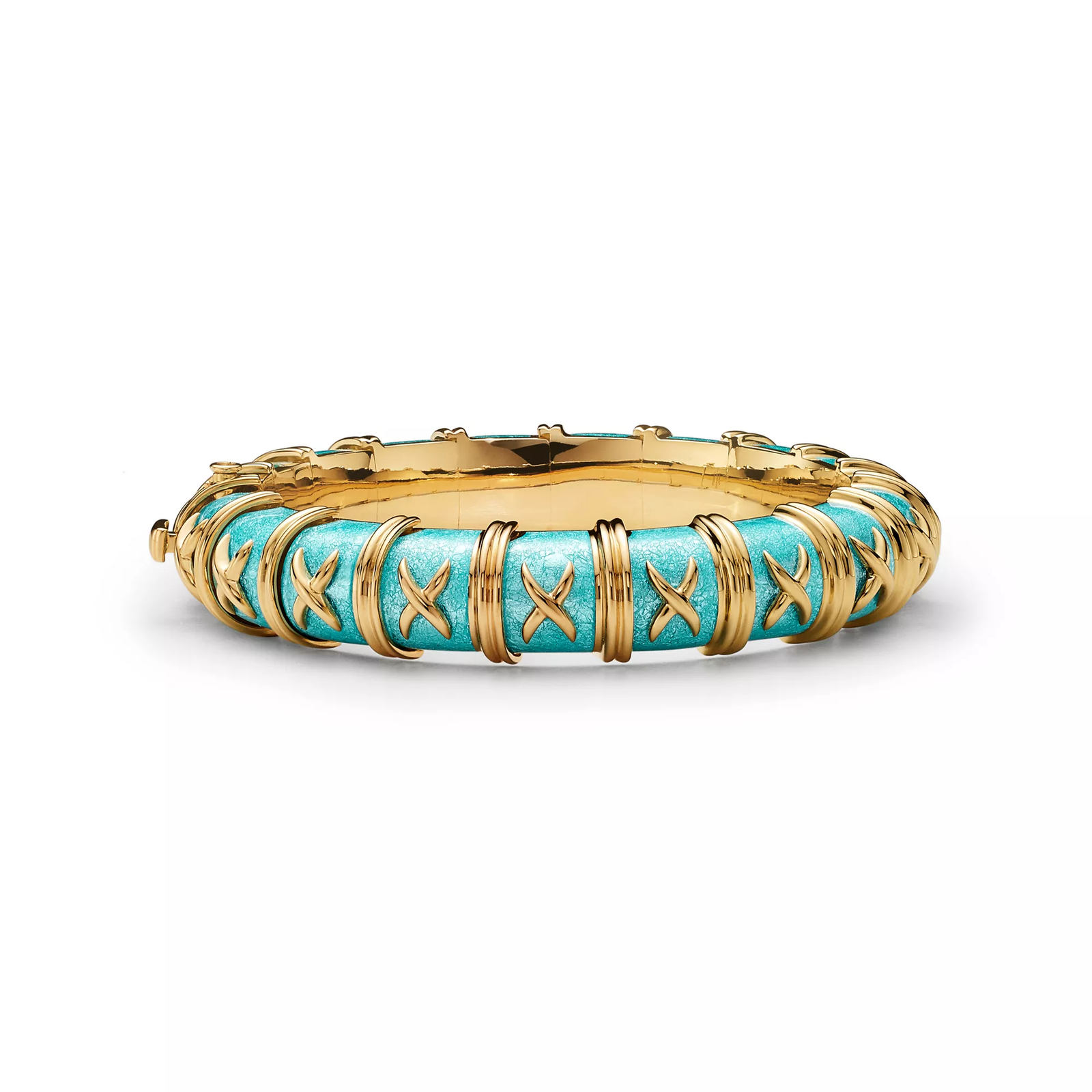 Bracelet in Yellow Gold with Azure Blue Enamel