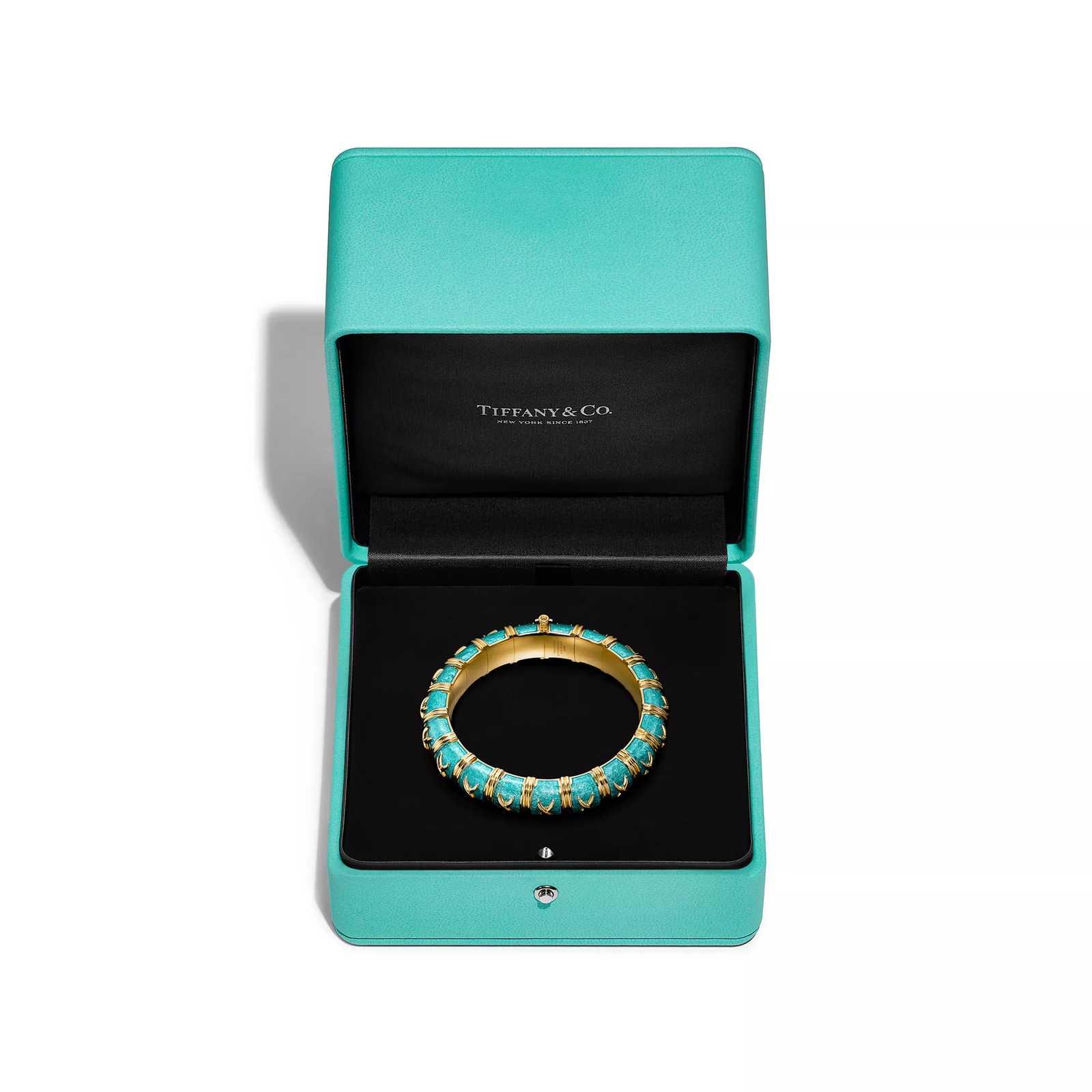 Bracelet in Yellow Gold with Azure Blue Enamel