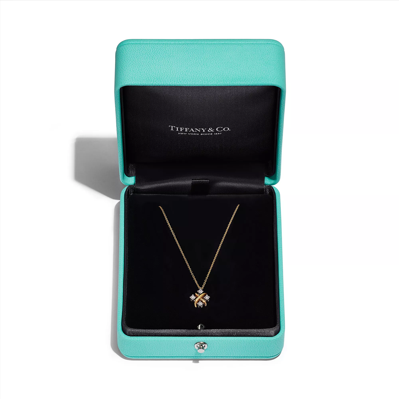 Pendant in Yellow Gold and Platinum with Diamonds