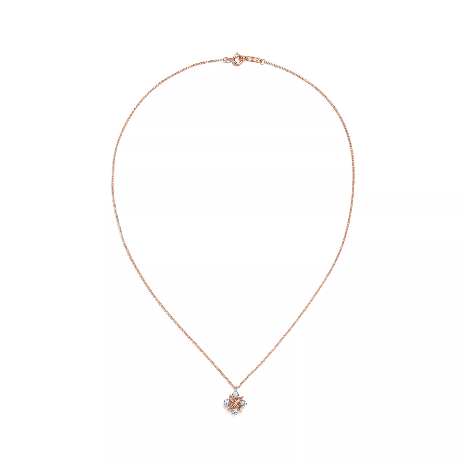 Pendant in Rose Gold and Platinum with Diamonds