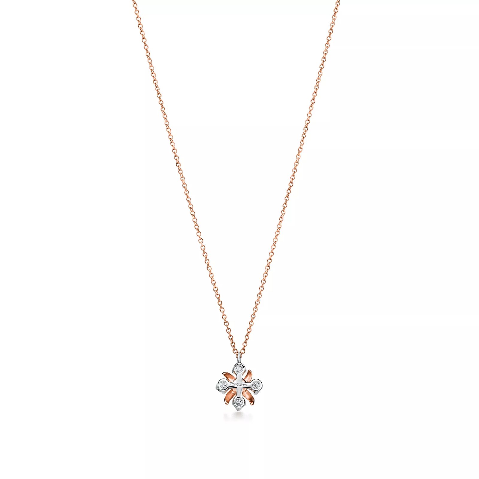 Pendant in Rose Gold and Platinum with Diamonds