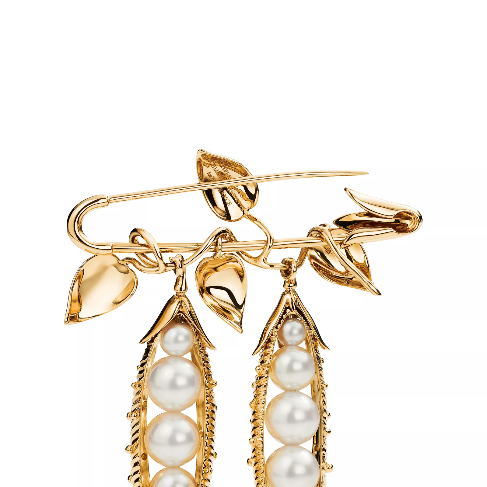 Peapod Brooch in Yellow Gold with Cultured Pearls