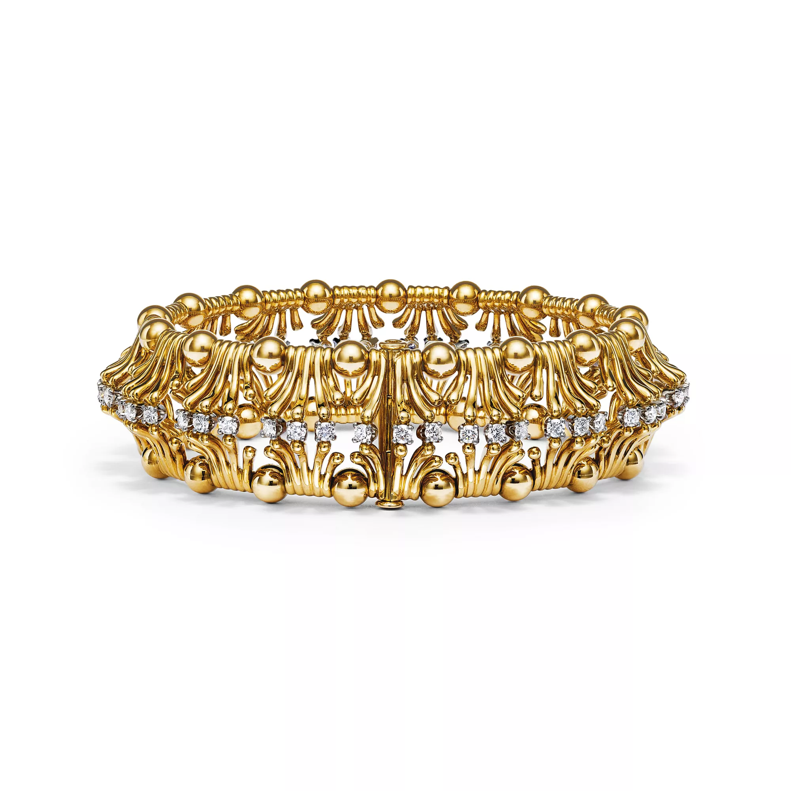 Hands Bracelet in Yellow Gold and Platinum