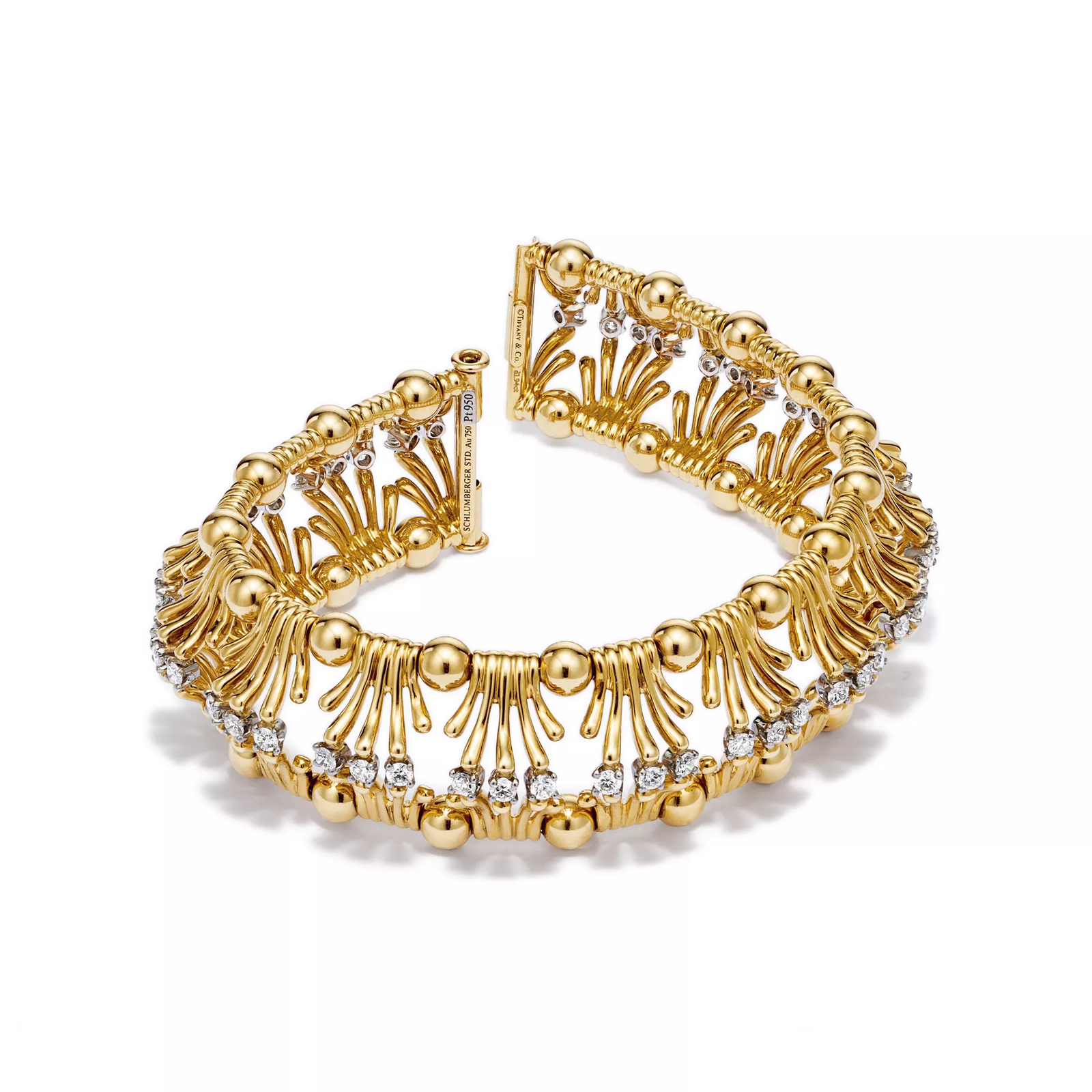 Hands Bracelet in Yellow Gold and Platinum
