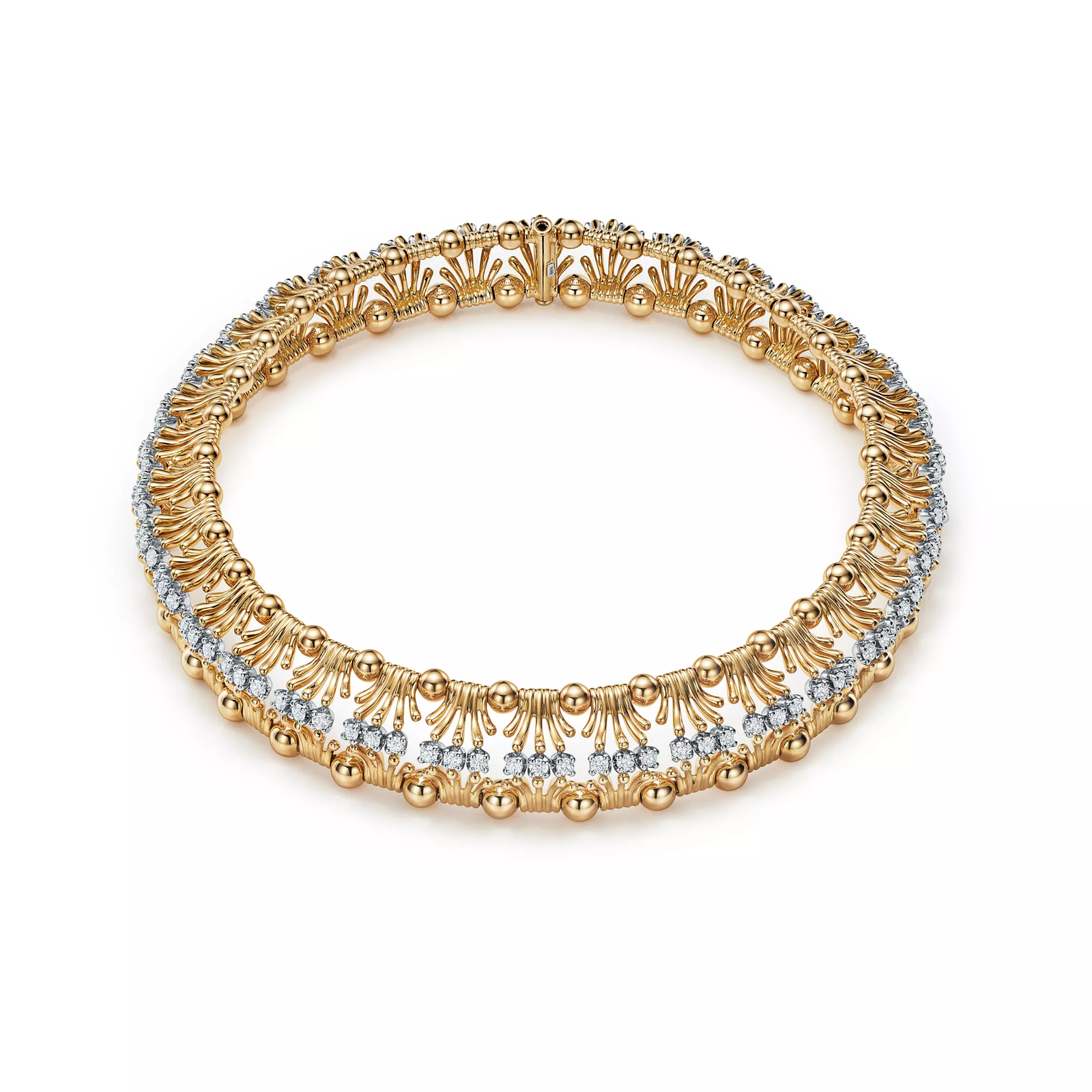 Hands Necklace in Yellow Gold and Platinum